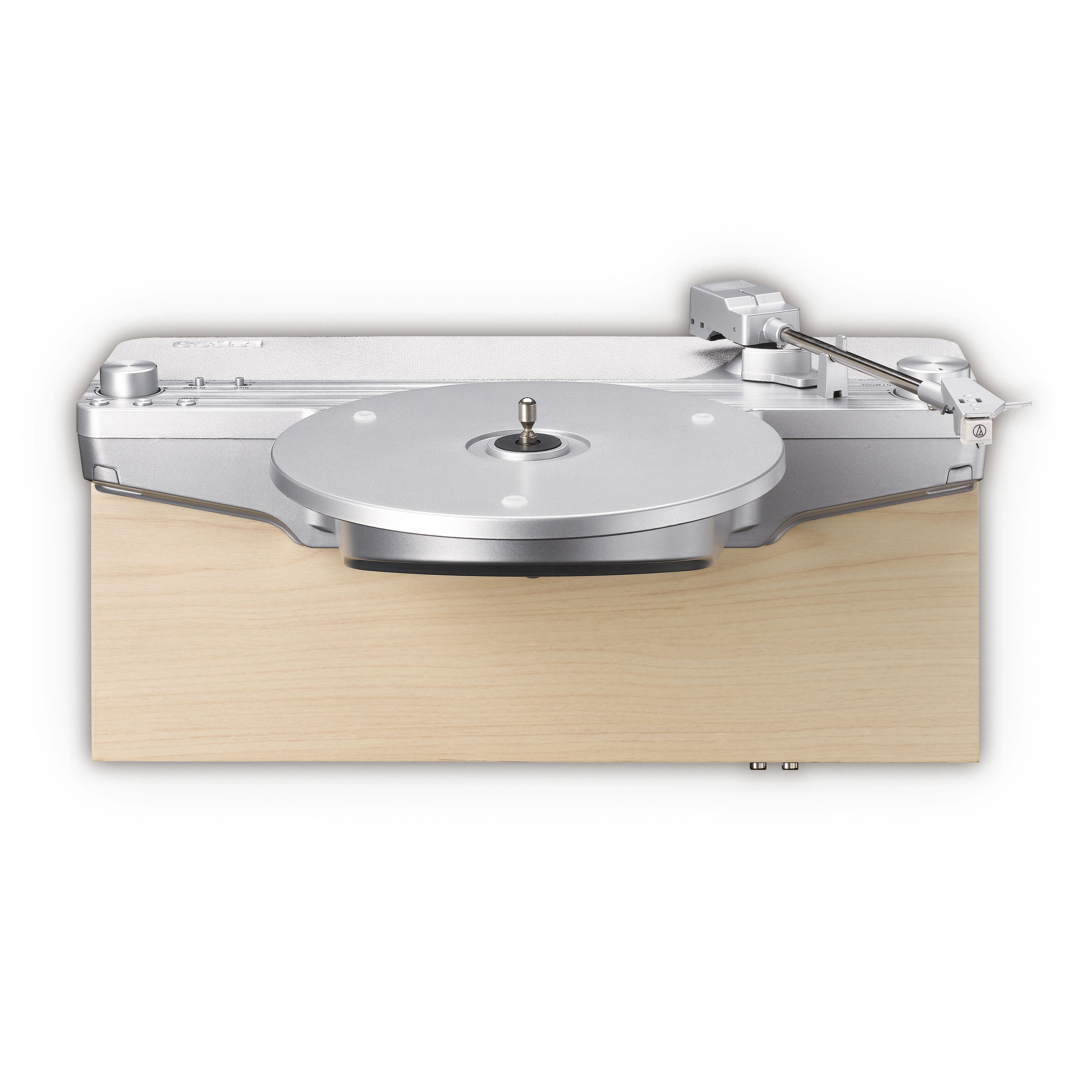 Vollautomatischer vertikaler Plattenspieler mit eingebauten Lautsprechern und Bluetooth® Silver
