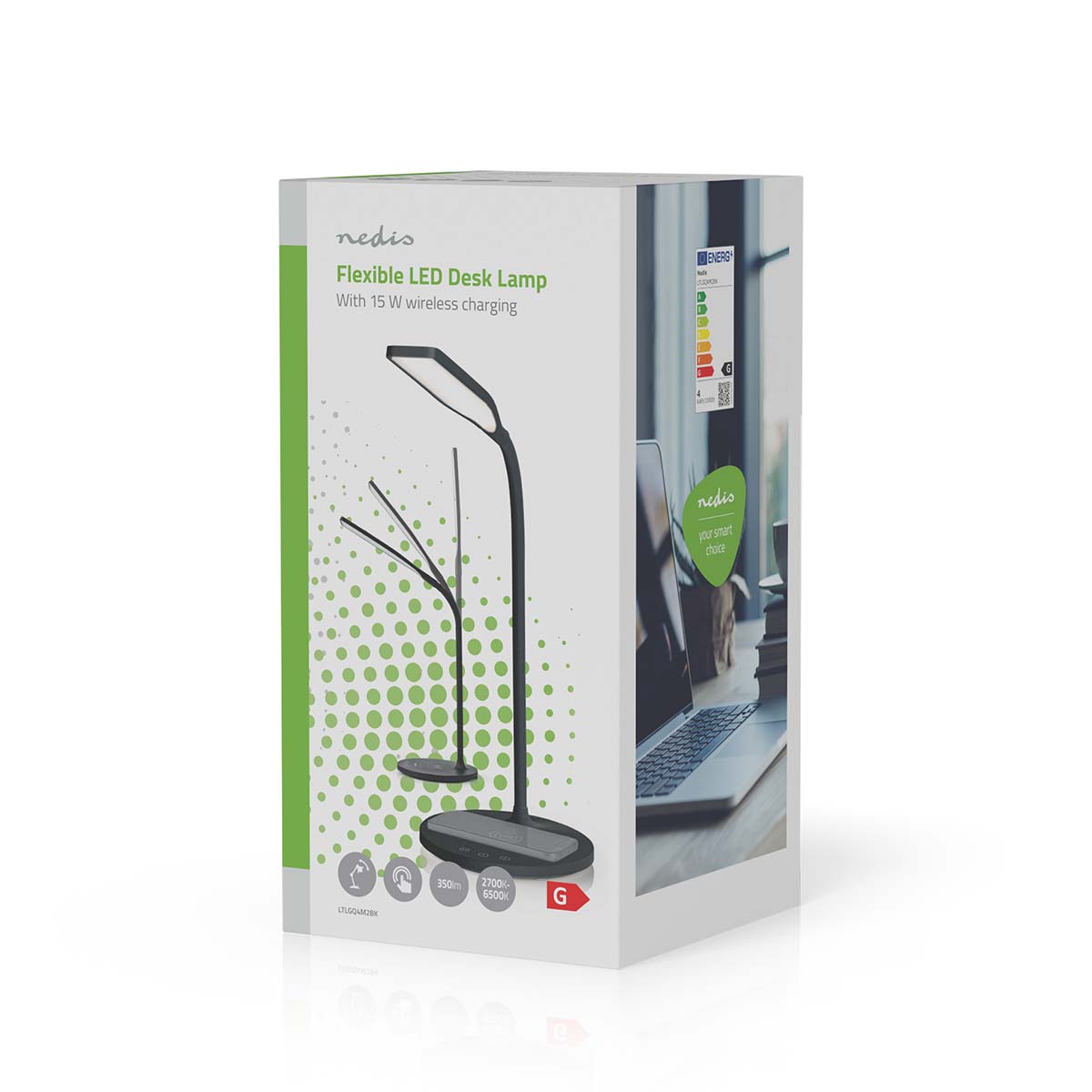 LED-Lampe mit Wireless-Ladegerät | DimmSchalter | LED / Qi | 15 W | mit Dimmung | Kaltweiss / Naturweiss / Warmweiss | 2700 - 6500 K