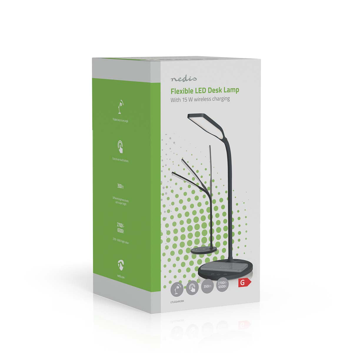LED-Lampe mit Wireless-Ladegerät | DimmSchalter | LED / Qi | 15 W | mit Dimmung | Kaltweiss / Naturweiss / Warmweiss | 2700 - 6500 K