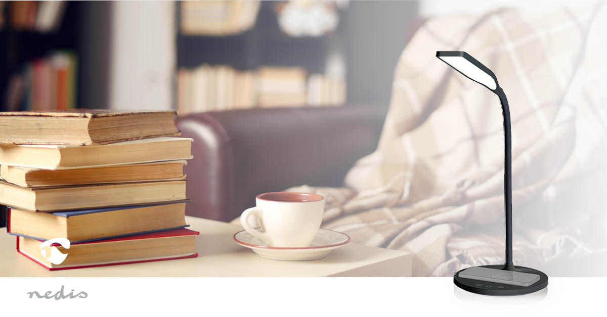LED-Lampe mit Wireless-Ladegerät | DimmSchalter | LED / Qi | 15 W | mit Dimmung | Kaltweiss / Naturweiss / Warmweiss | 2700 - 6500 K