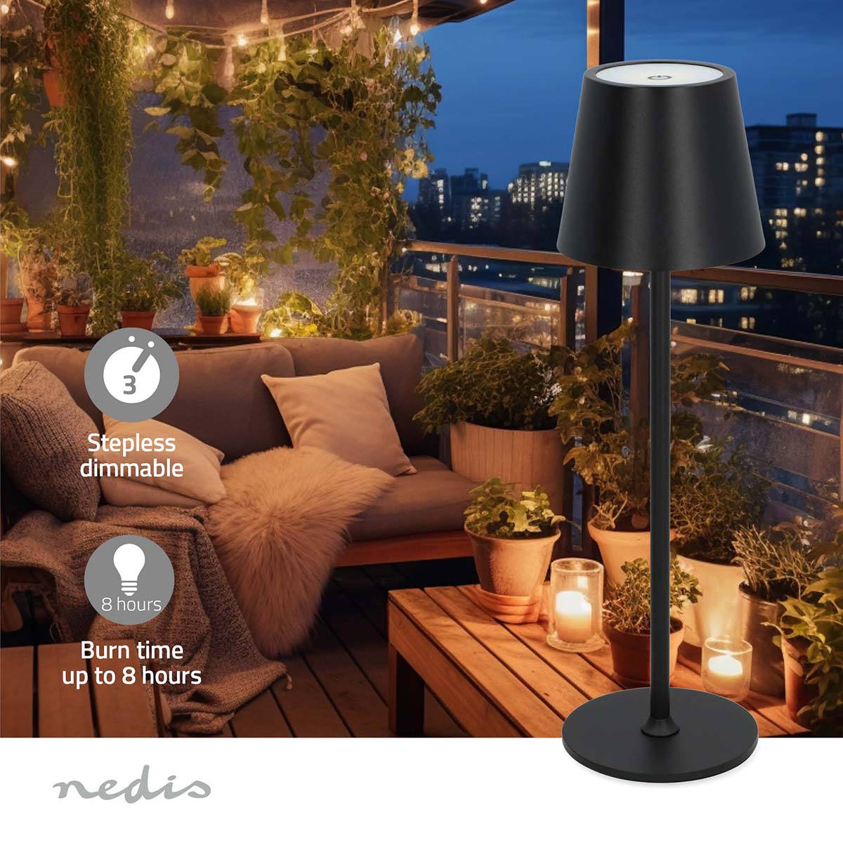 LED Tischleuchte | LED | 1.8 W | 150 lm | 3000 - 6000 K | Schwarz