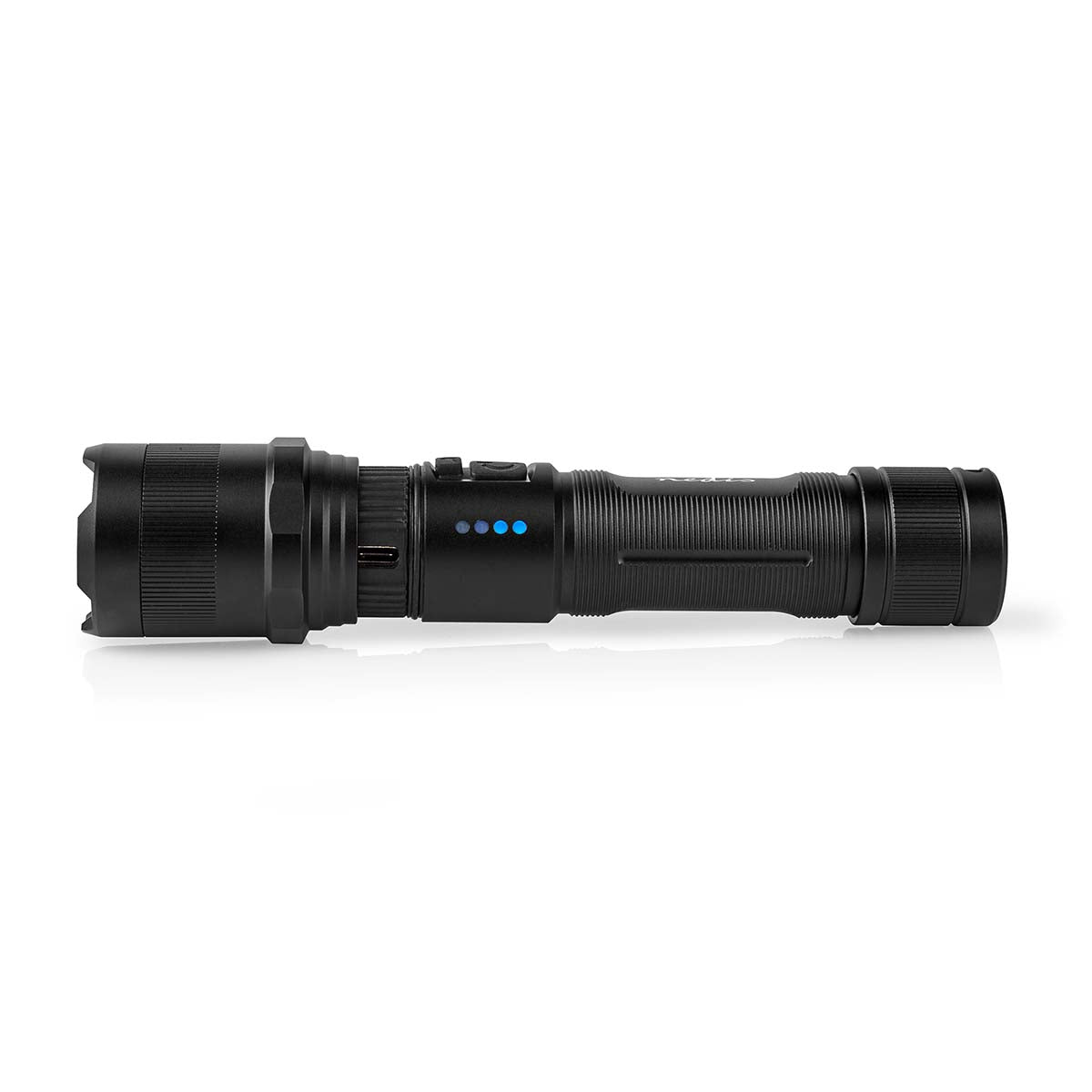 LED-Taschenlampe | Batteriebetrieben | 3.7 V DC | 10 W | N/A | Batterien enthalten | Wiederaufladbar | Nennlichtstrom: 1000 lm | Lichtbereich: 110 m | Strahlungswinkel: 9.5 °