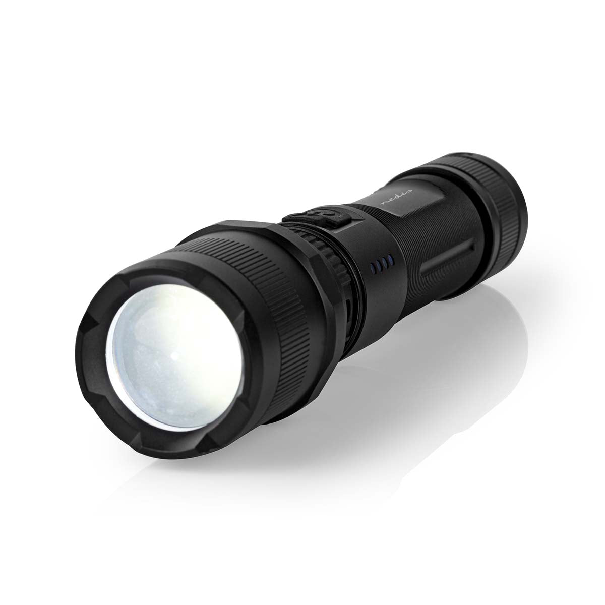 LED-Taschenlampe | Batteriebetrieben | 3.7 V DC | 10 W | N/A | Batterien enthalten | Wiederaufladbar | Nennlichtstrom: 1000 lm | Lichtbereich: 110 m | Strahlungswinkel: 9.5 °