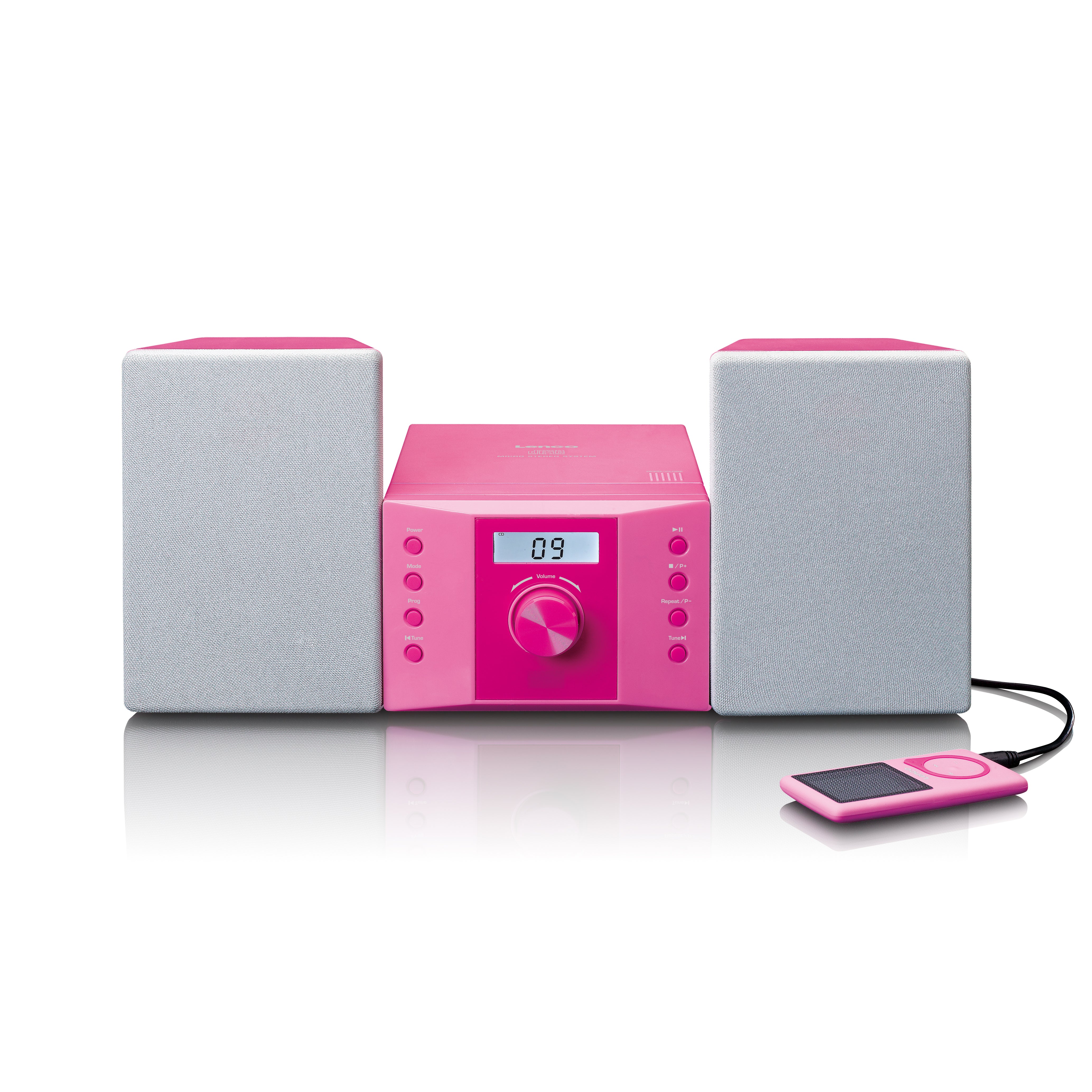 Micro-Set mit CD FM Radio AUX-IN Aufkleber Pink