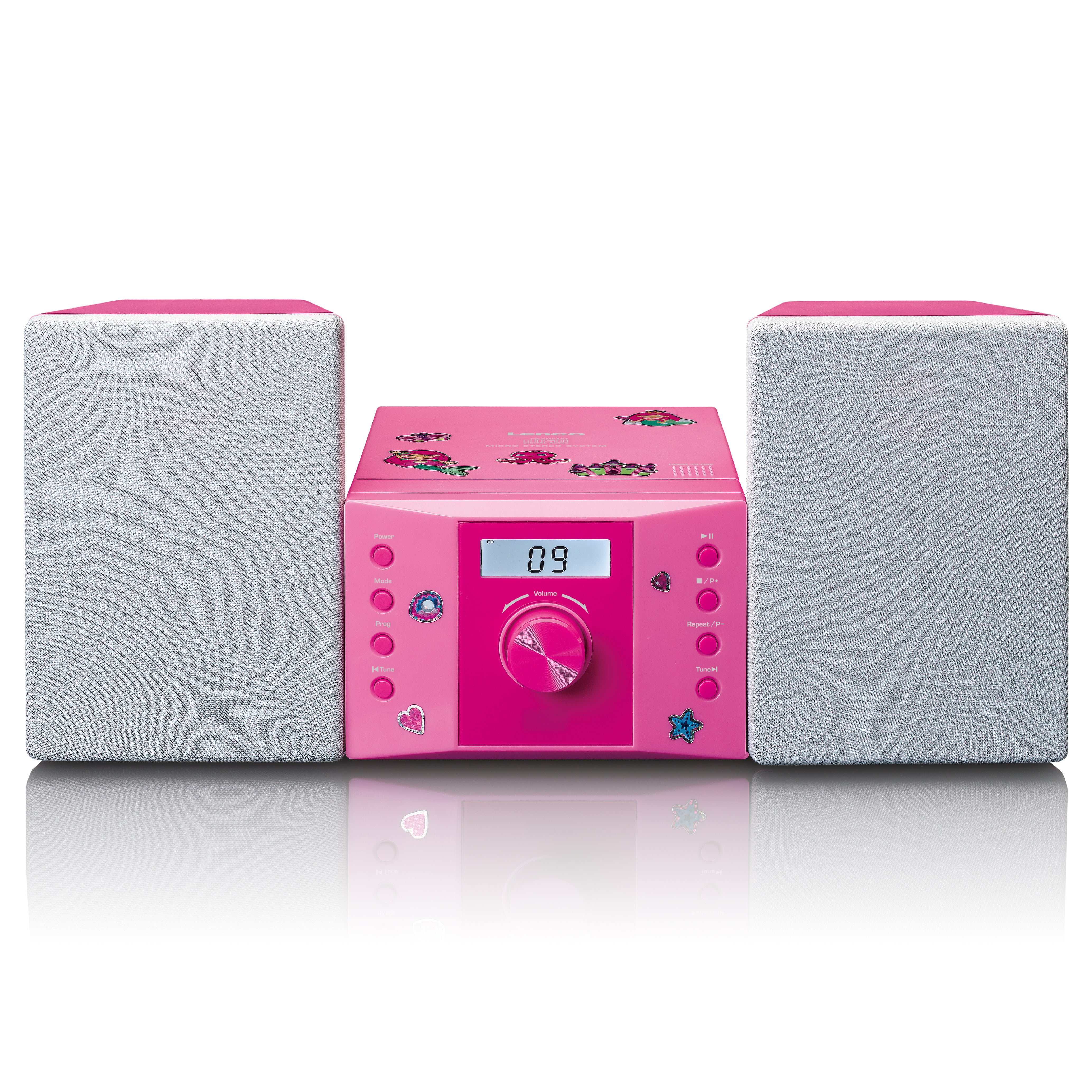 Micro-Set mit CD FM Radio AUX-IN Aufkleber Pink