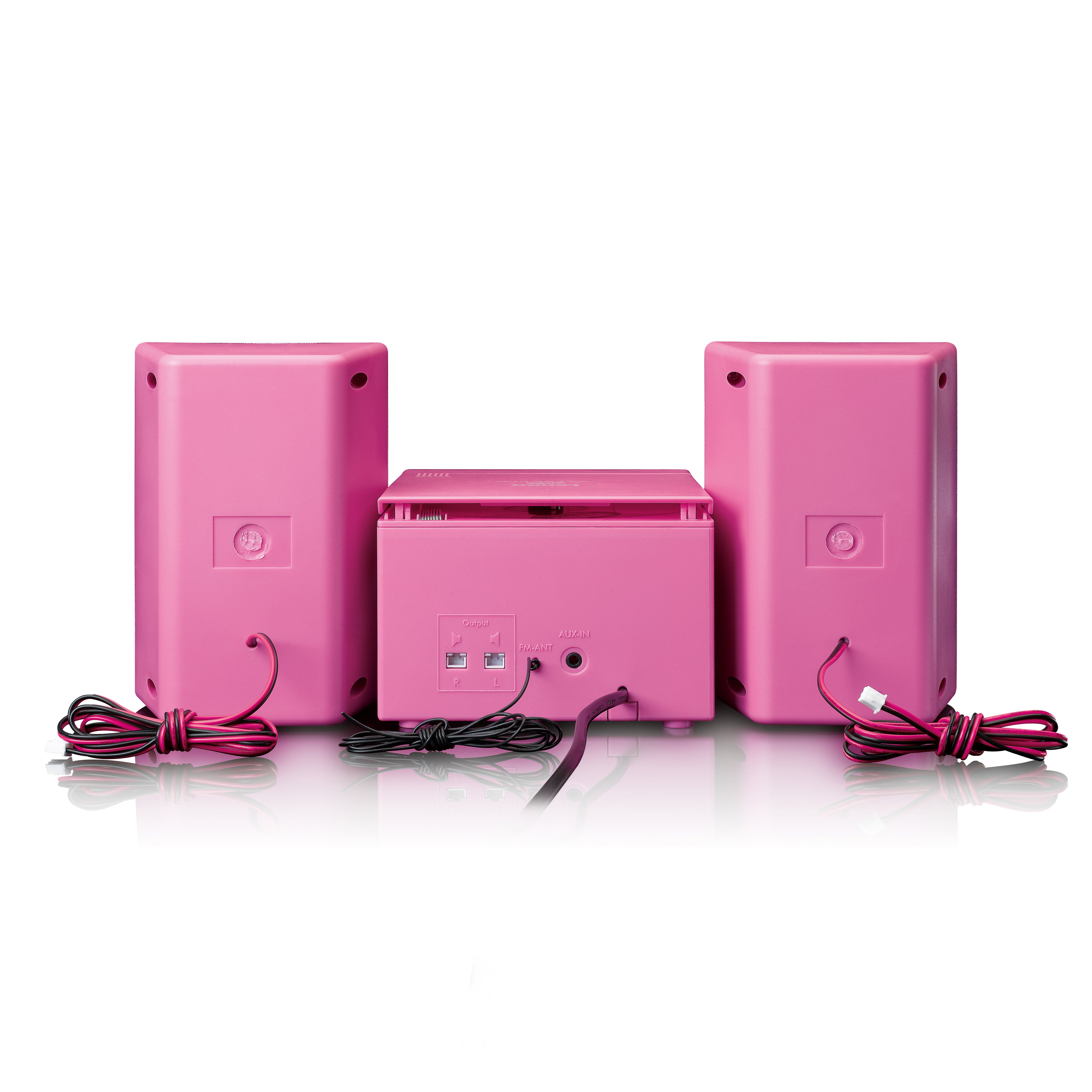 Micro-Set mit CD FM Radio AUX-IN Aufkleber Pink