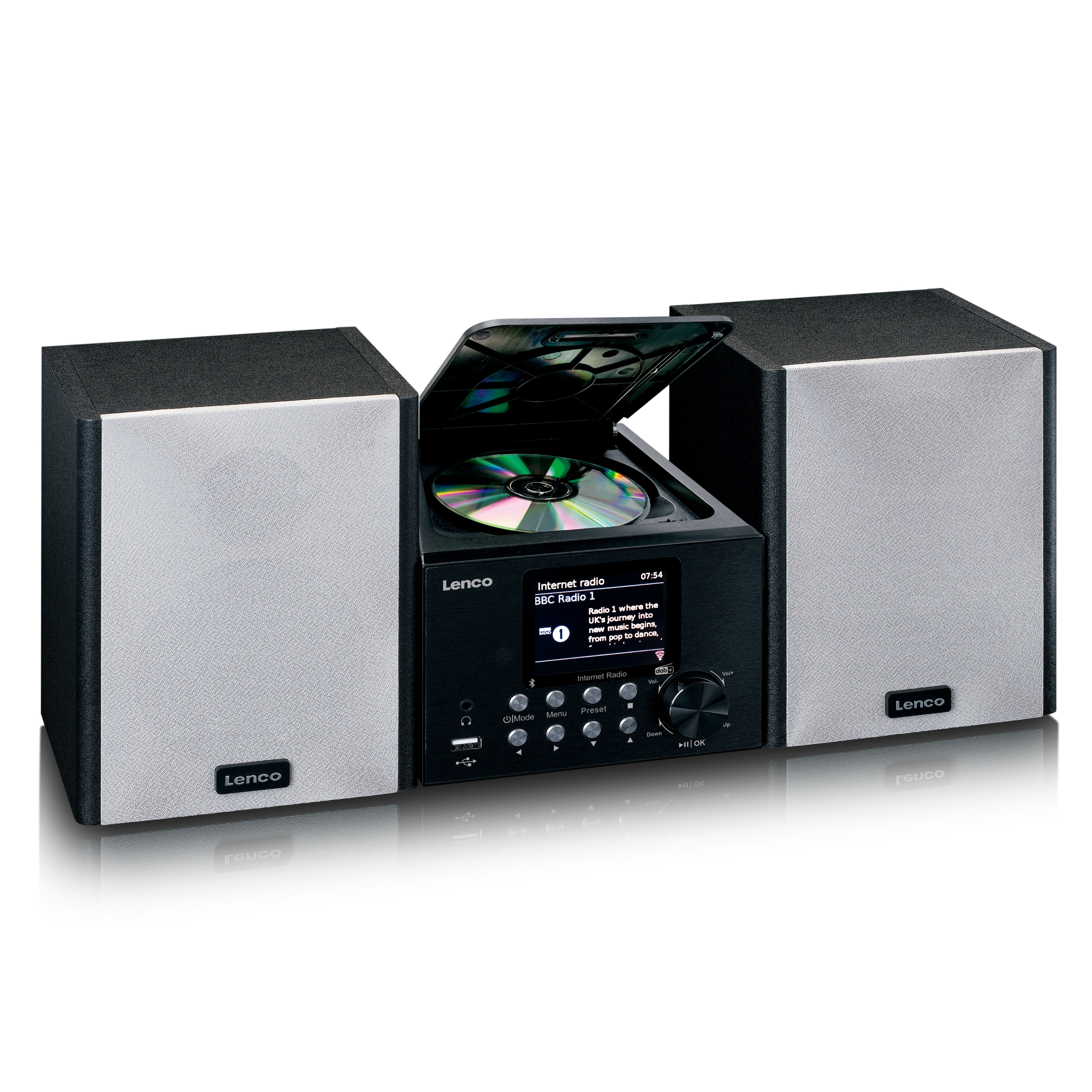 Micro-Set mit Internet/ DAB+ Radio Bluetooth® CD MP3 Schwarz