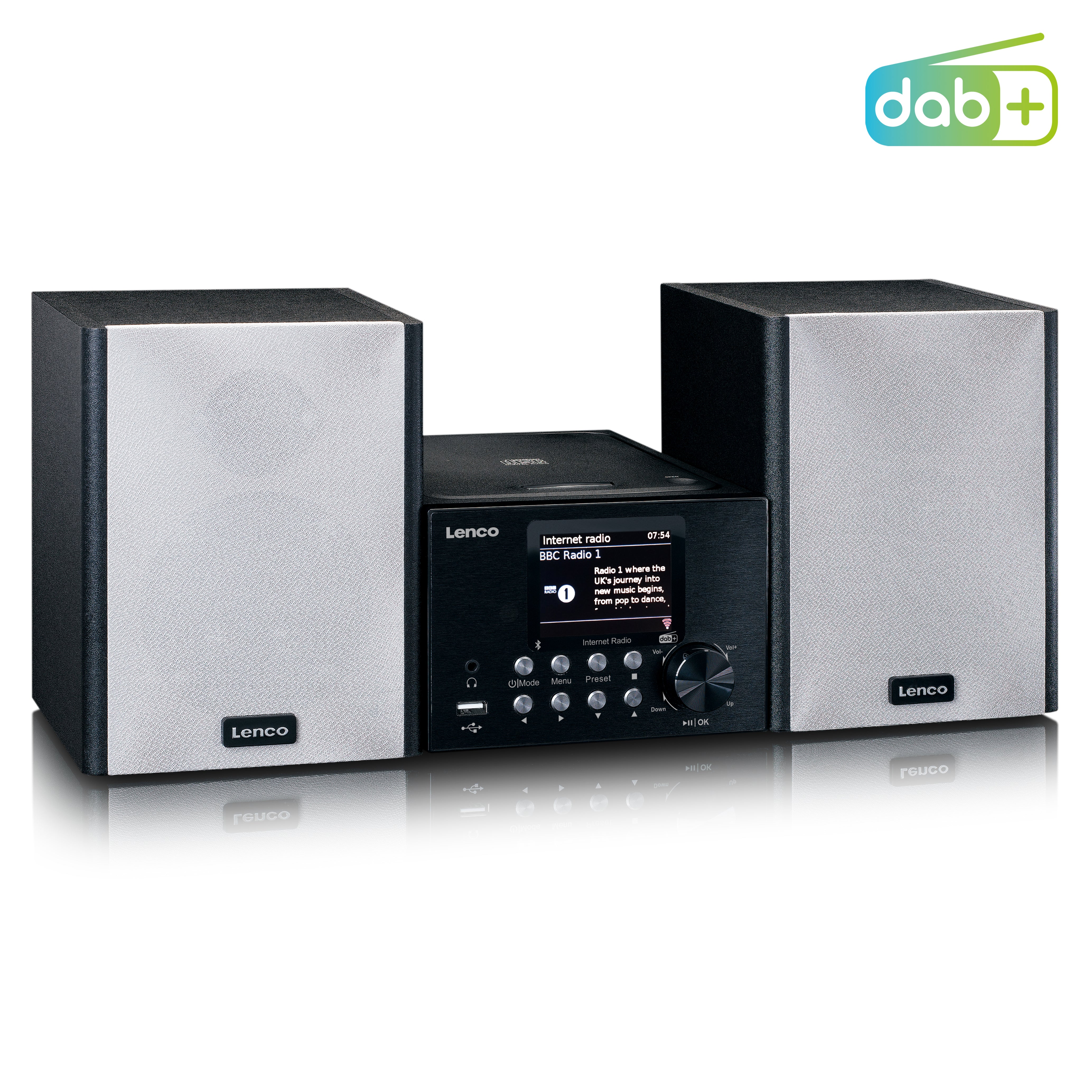 Micro-Set mit Internet/ DAB+ Radio Bluetooth® CD MP3 Schwarz
