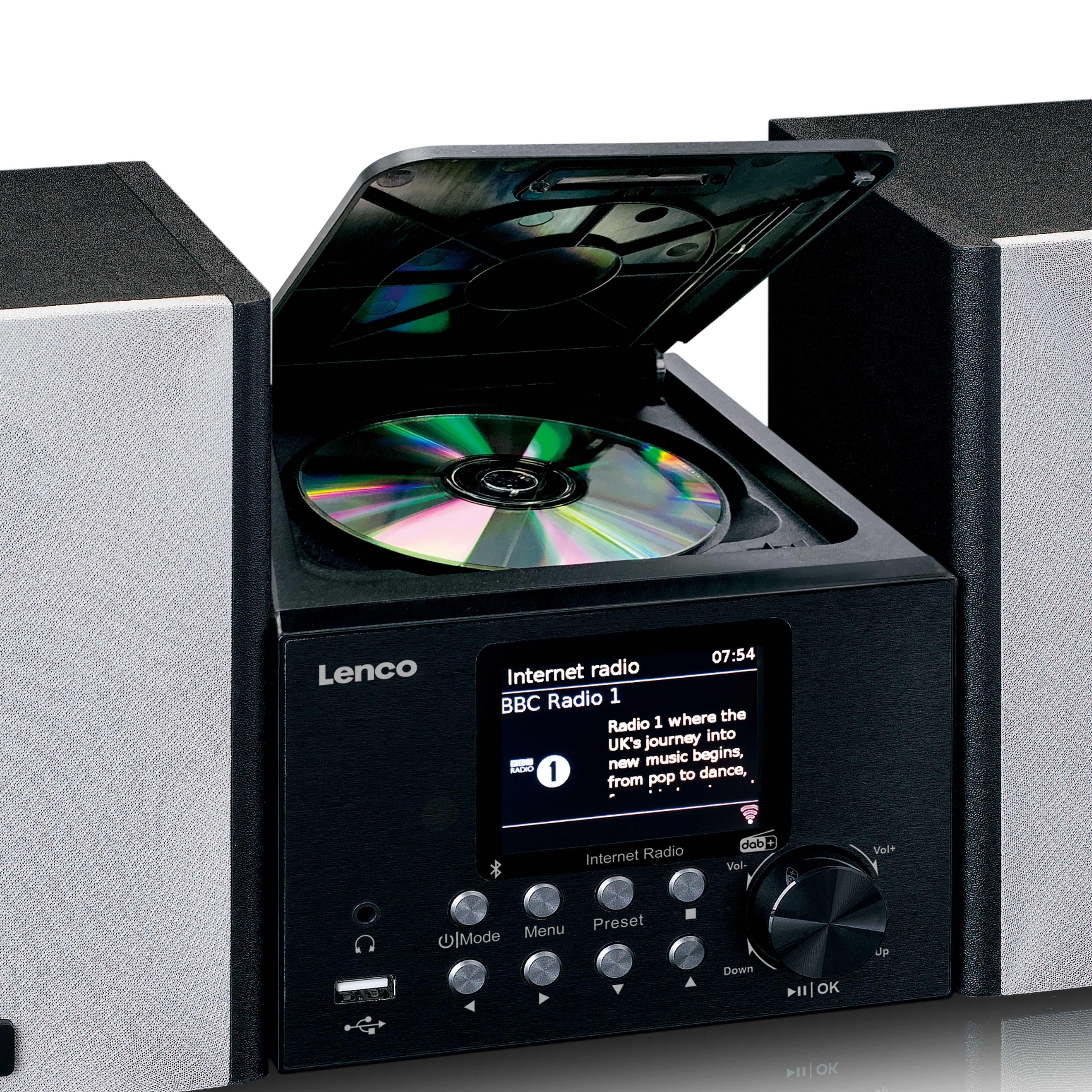 Micro-Set mit Internet/ DAB+ Radio Bluetooth® CD MP3 Schwarz