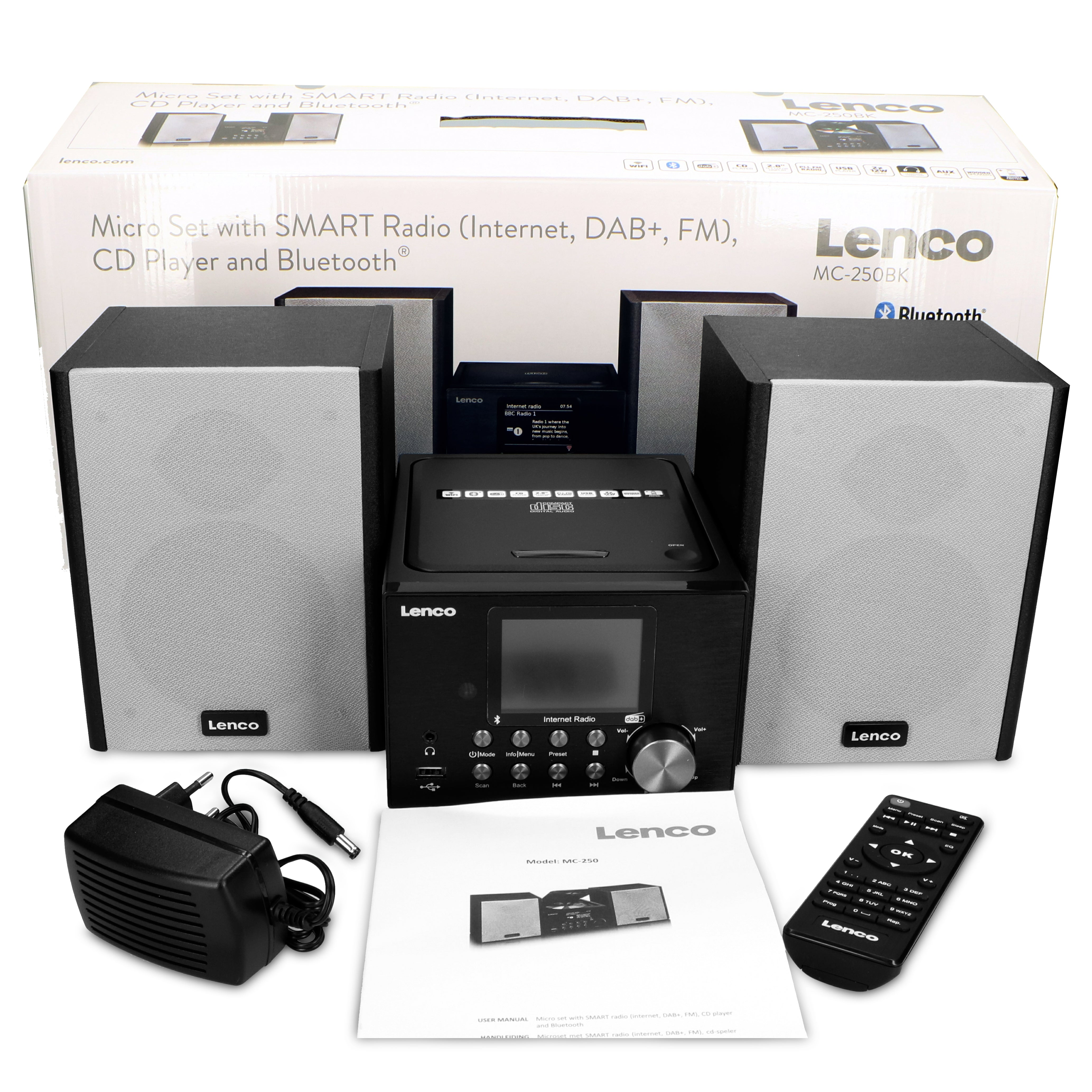 Micro-Set mit Internet/ DAB+ Radio Bluetooth® CD MP3 Schwarz