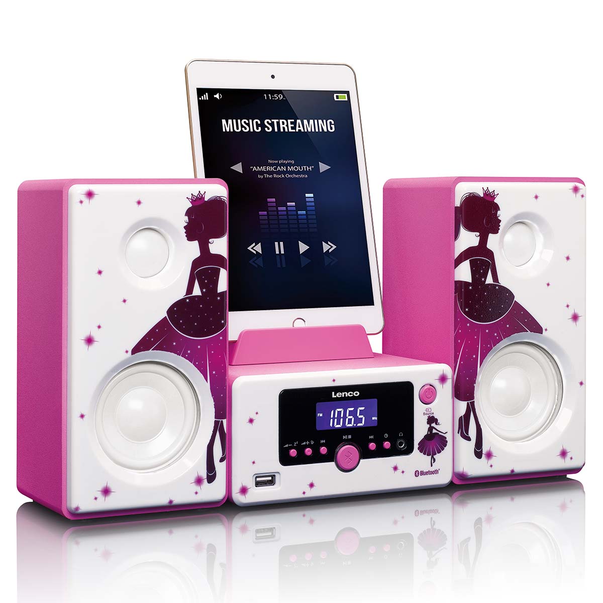 Micro set alarm clock Bluetooth® FM radio USB aux-in Princess