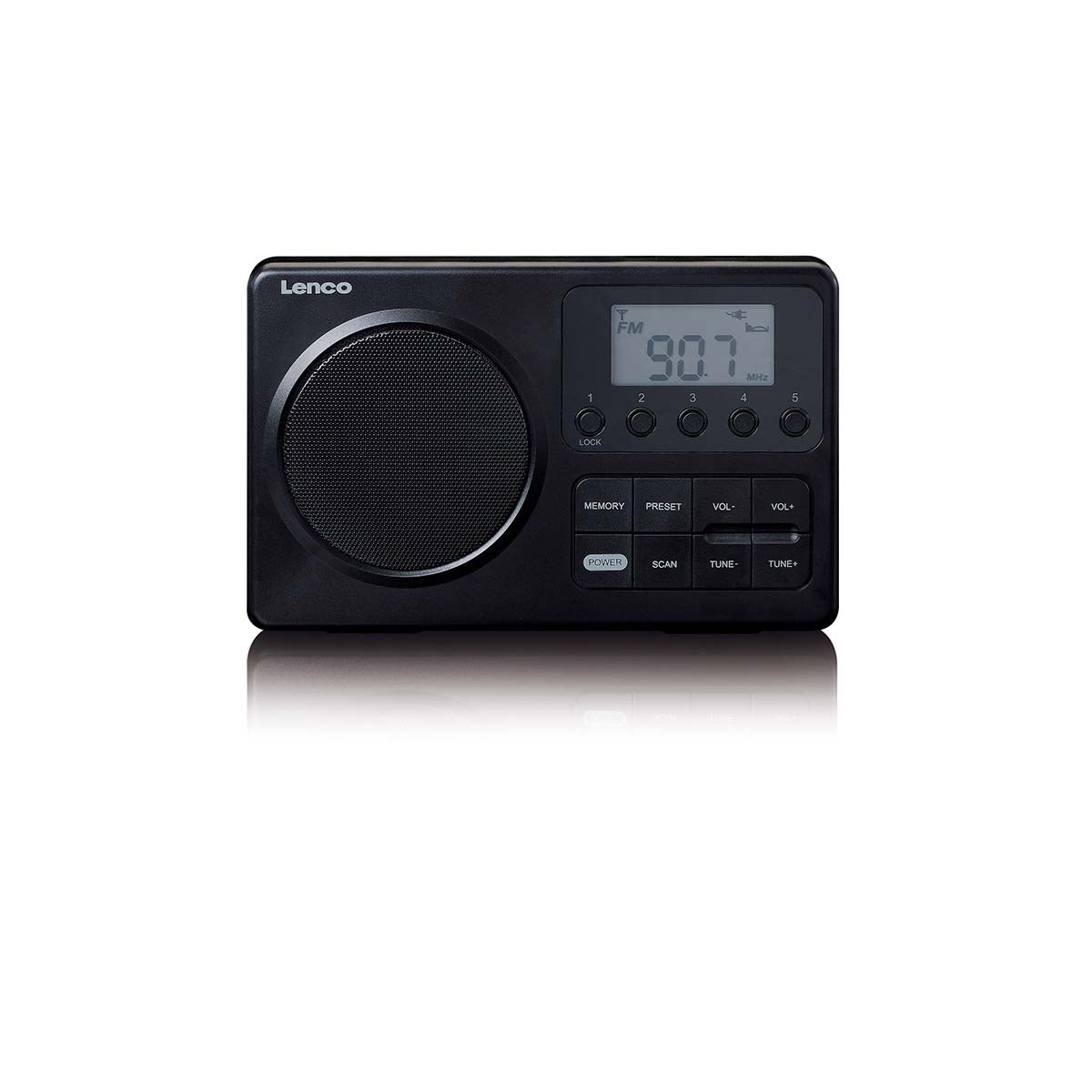 MPR-035BK Kompaktes tragbares FM Radio mit LCD Bildschirm Schwarz