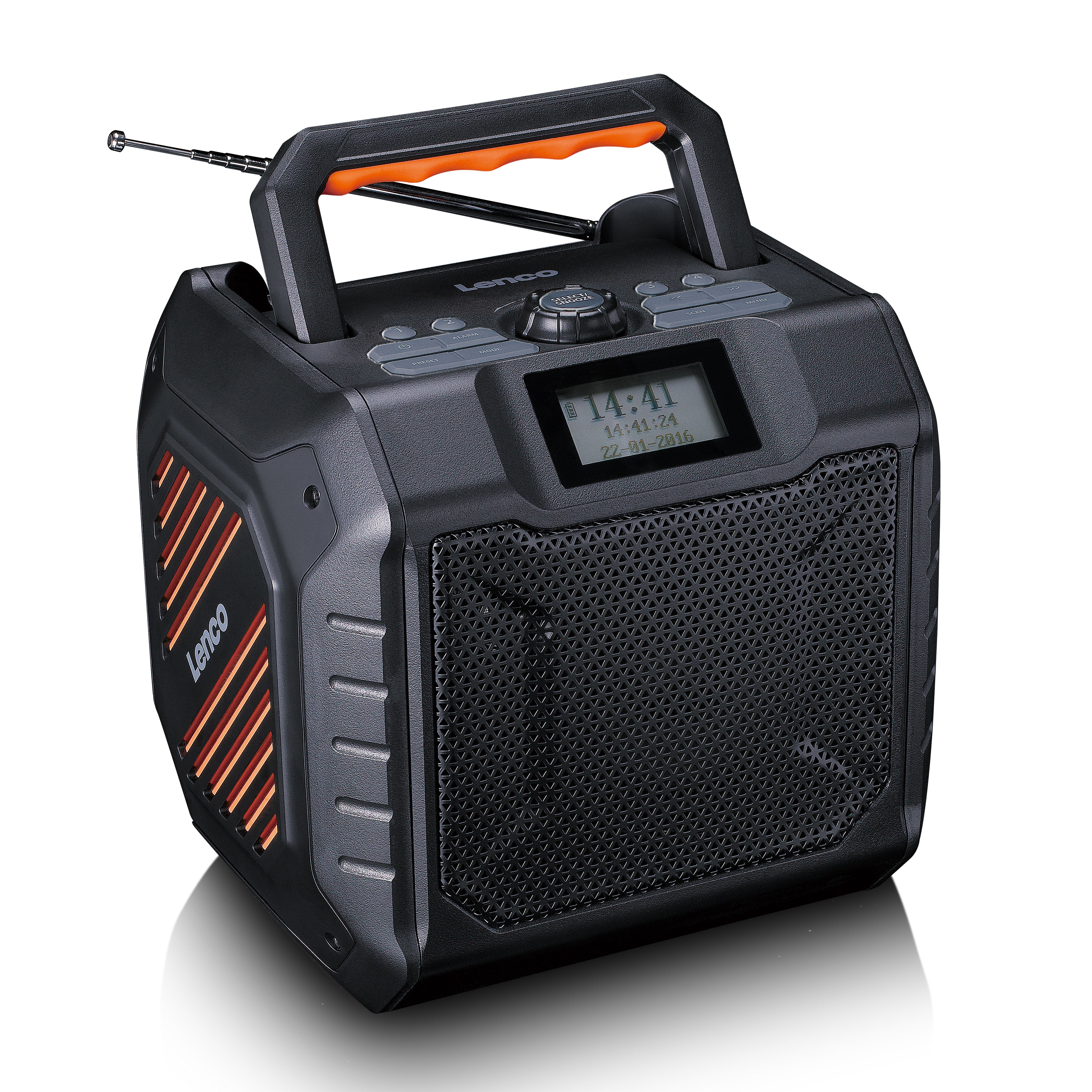Leistungsstarkes tragbares DAB+/FM-Radio für den Außenbereich mit Bluetooth® IPX5 wasserdicht Grau
