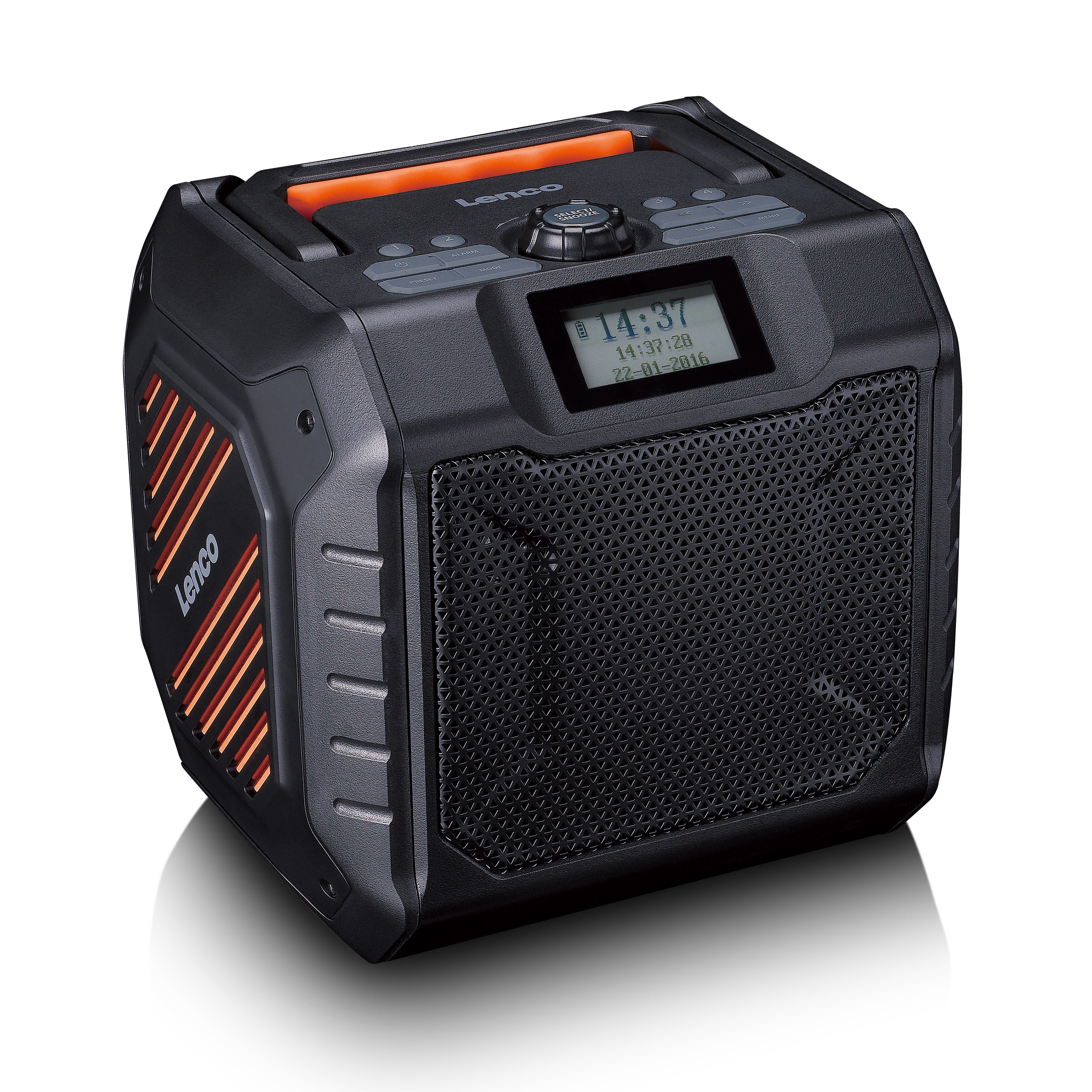 Leistungsstarkes tragbares DAB+/FM-Radio für den Außenbereich mit Bluetooth® IPX5 wasserdicht Grau