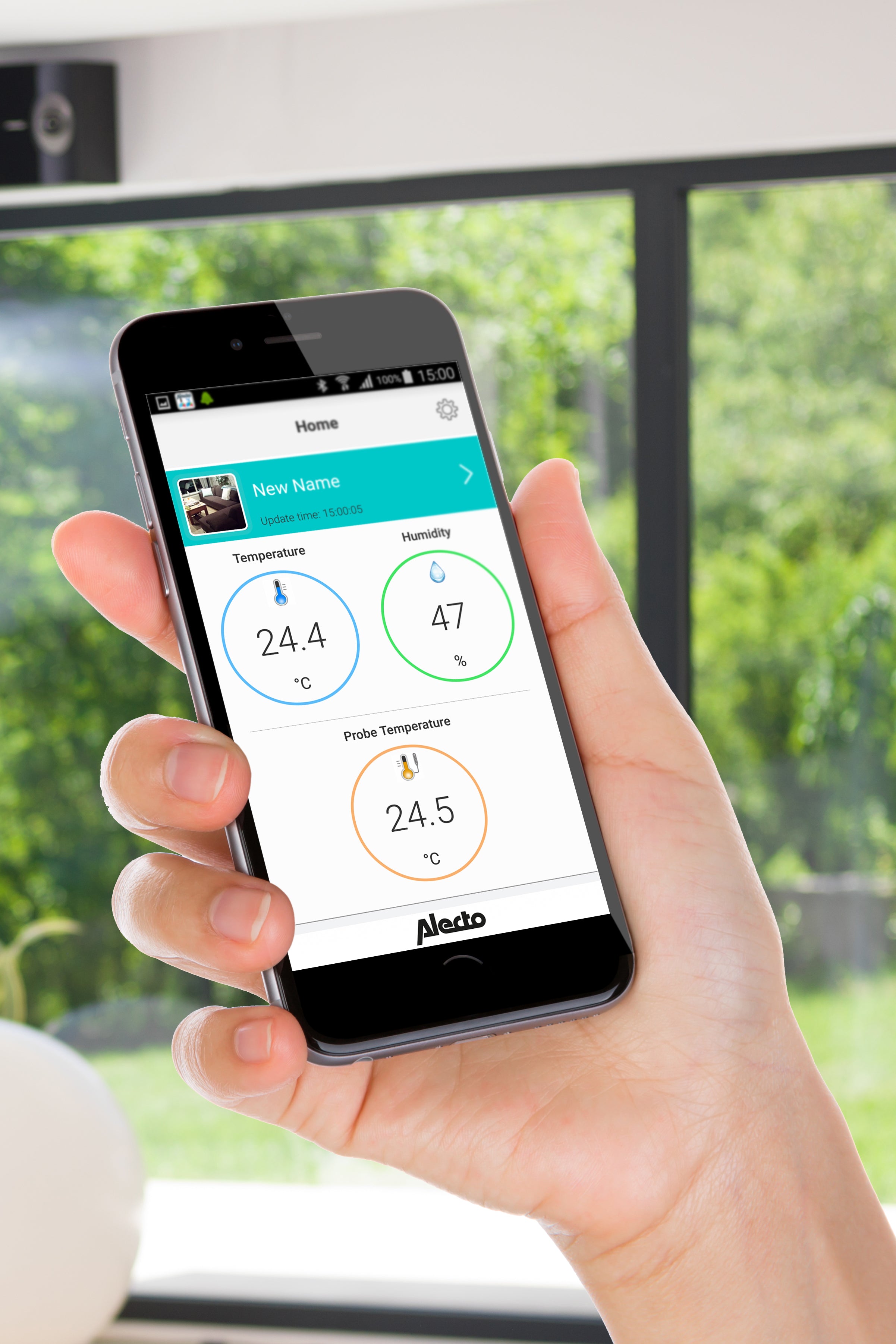 Thermometer und Hygrometer mit Fühler und App