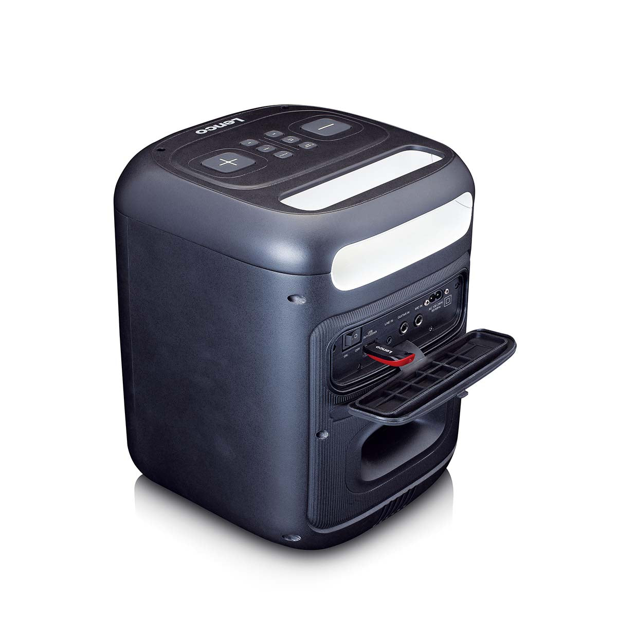 Kompakter IPX4 Bluetooth® Party-Lautsprecher mit drahtlosem Mikrofon