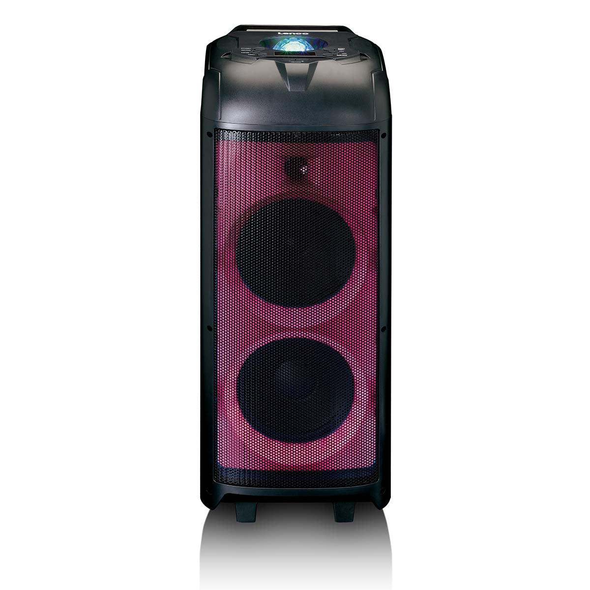 PA mit voller LED-Frontbeleuchtung und Discokugel