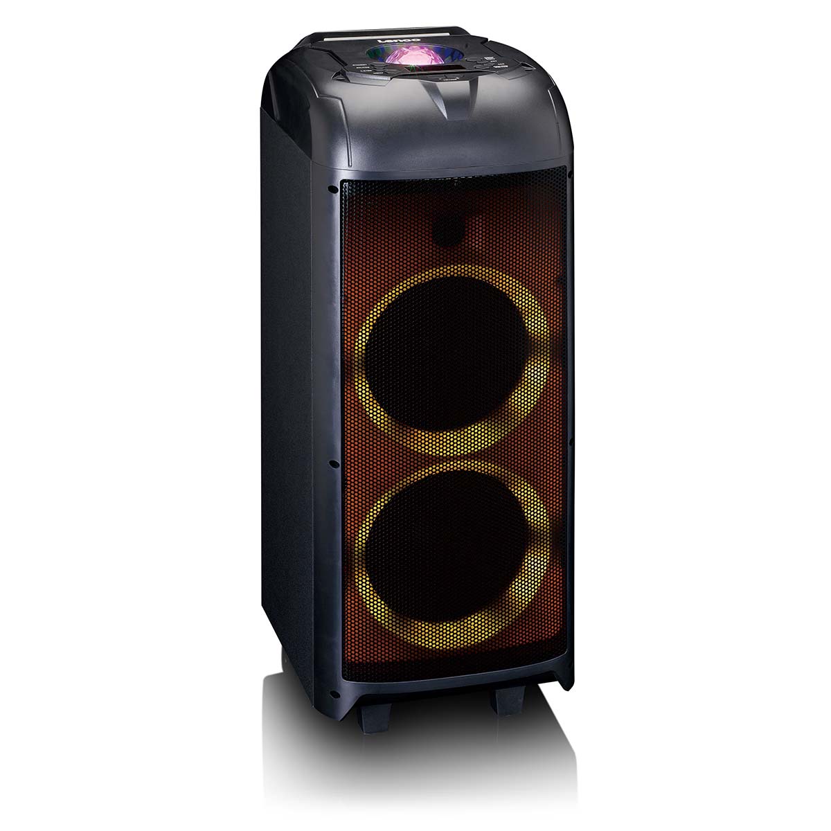 PA mit voller LED-Frontbeleuchtung und Discokugel