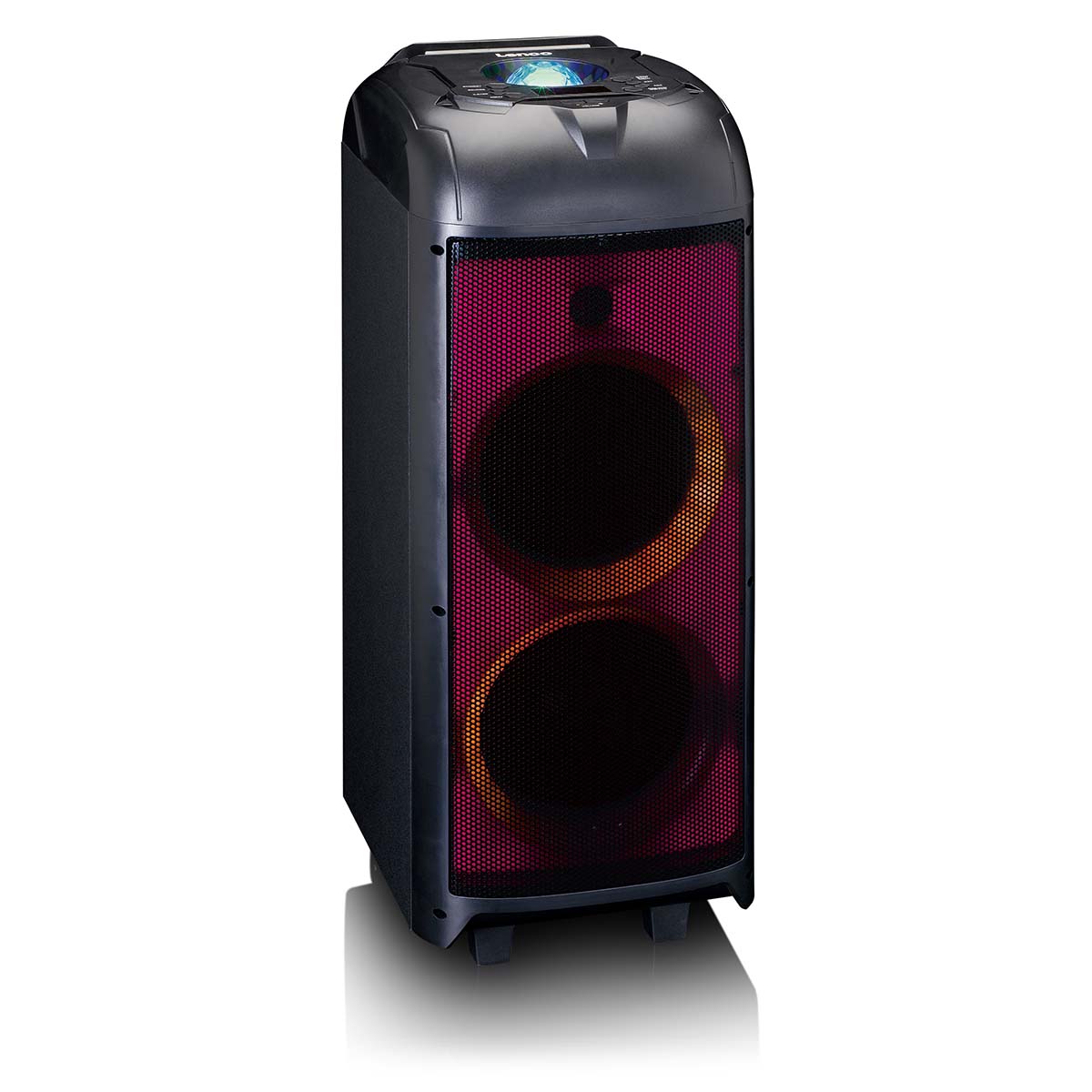 PA mit voller LED-Frontbeleuchtung und Discokugel
