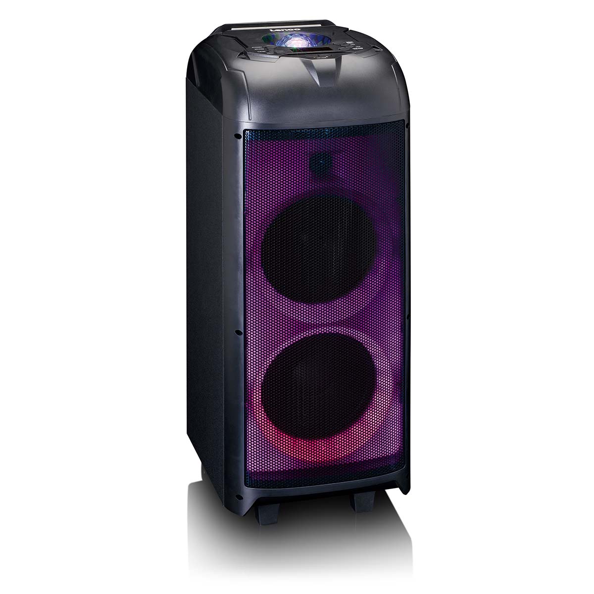 PA mit voller LED-Frontbeleuchtung und Discokugel