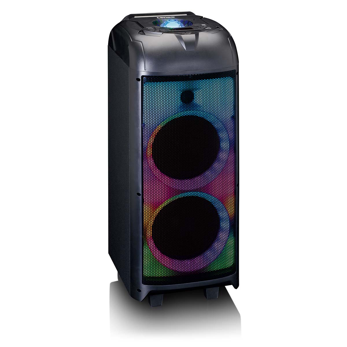 PA mit voller LED-Frontbeleuchtung und Discokugel