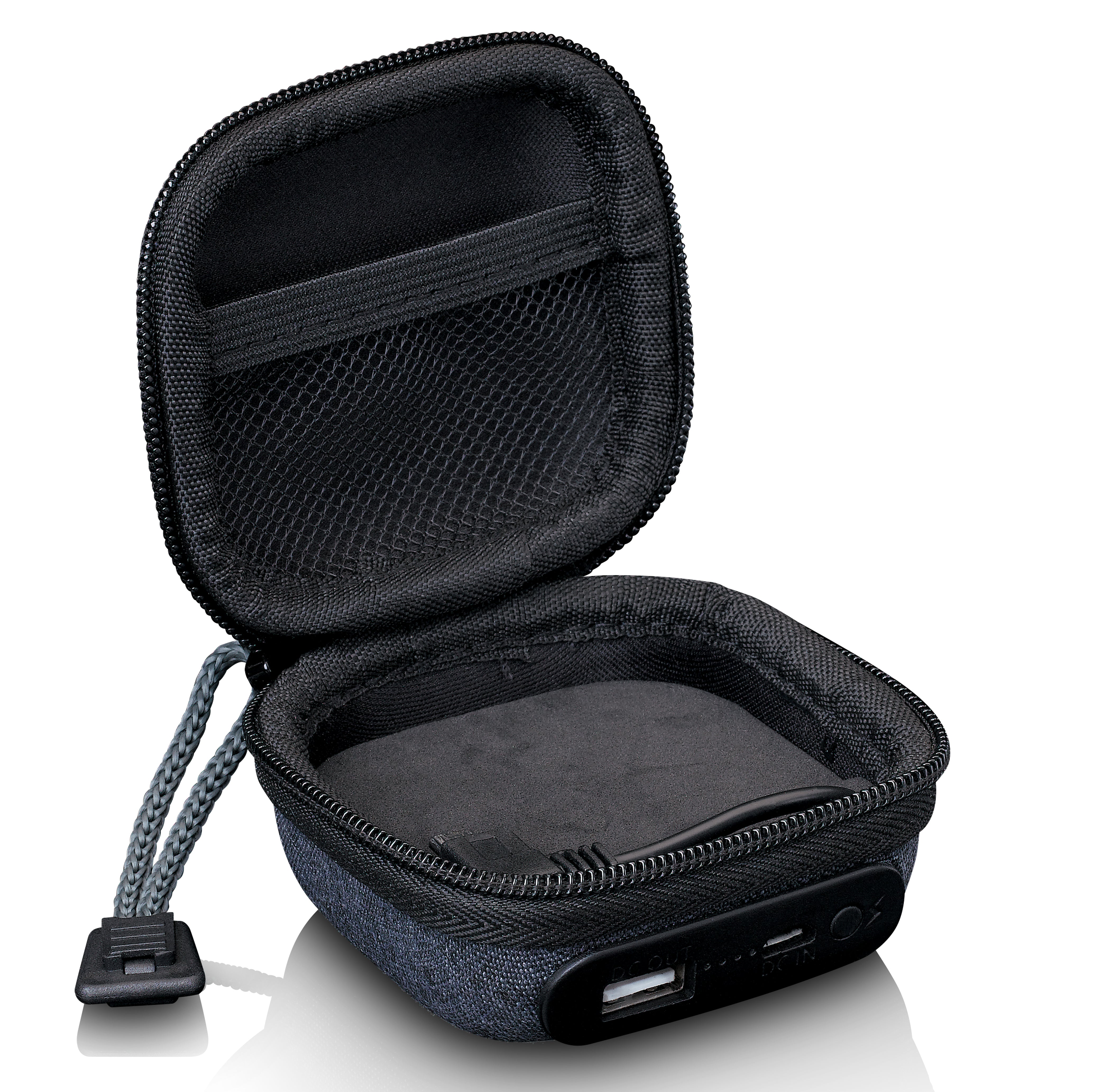 Tasche mit integrierter Powerbank Grau
