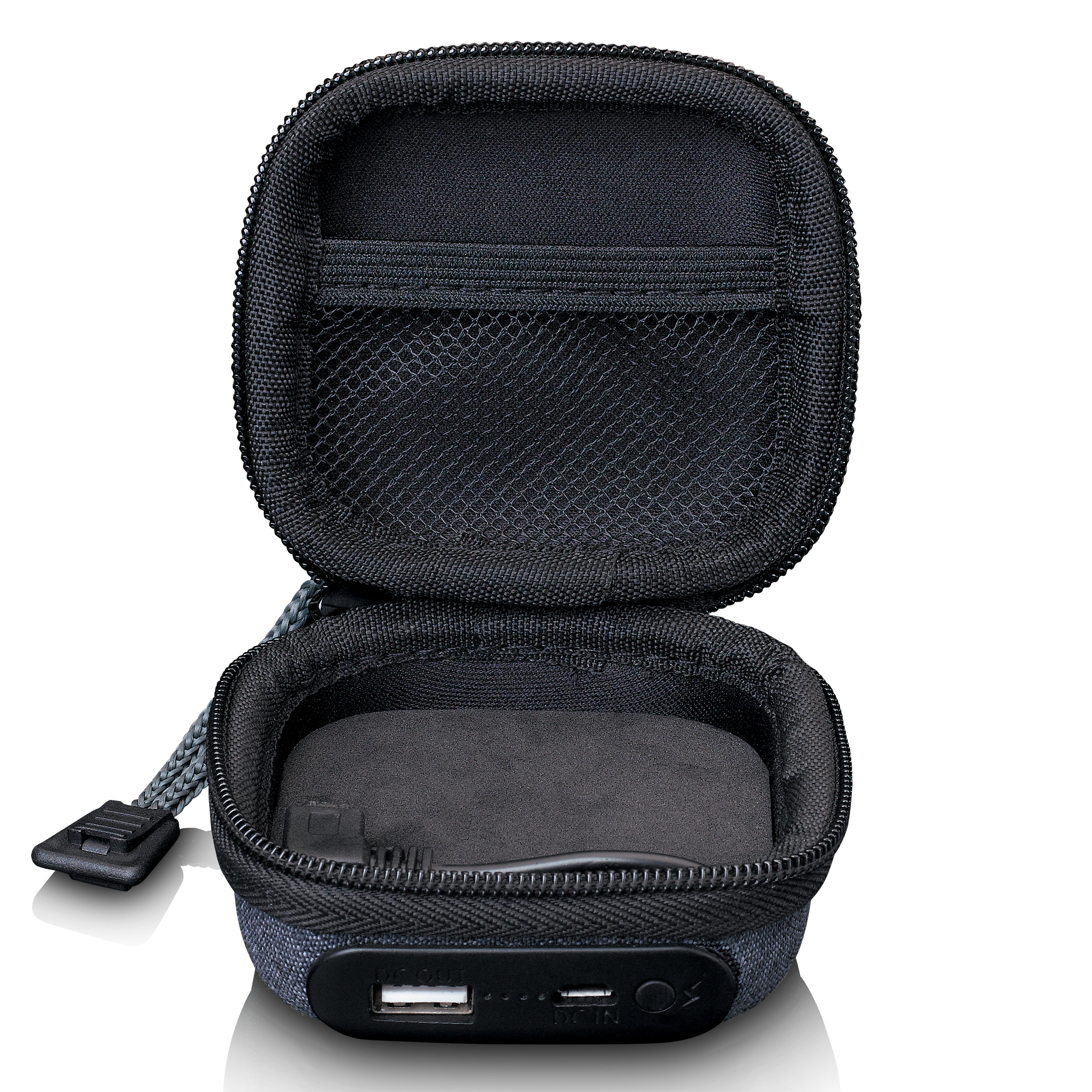 Tasche mit integrierter Powerbank Grau