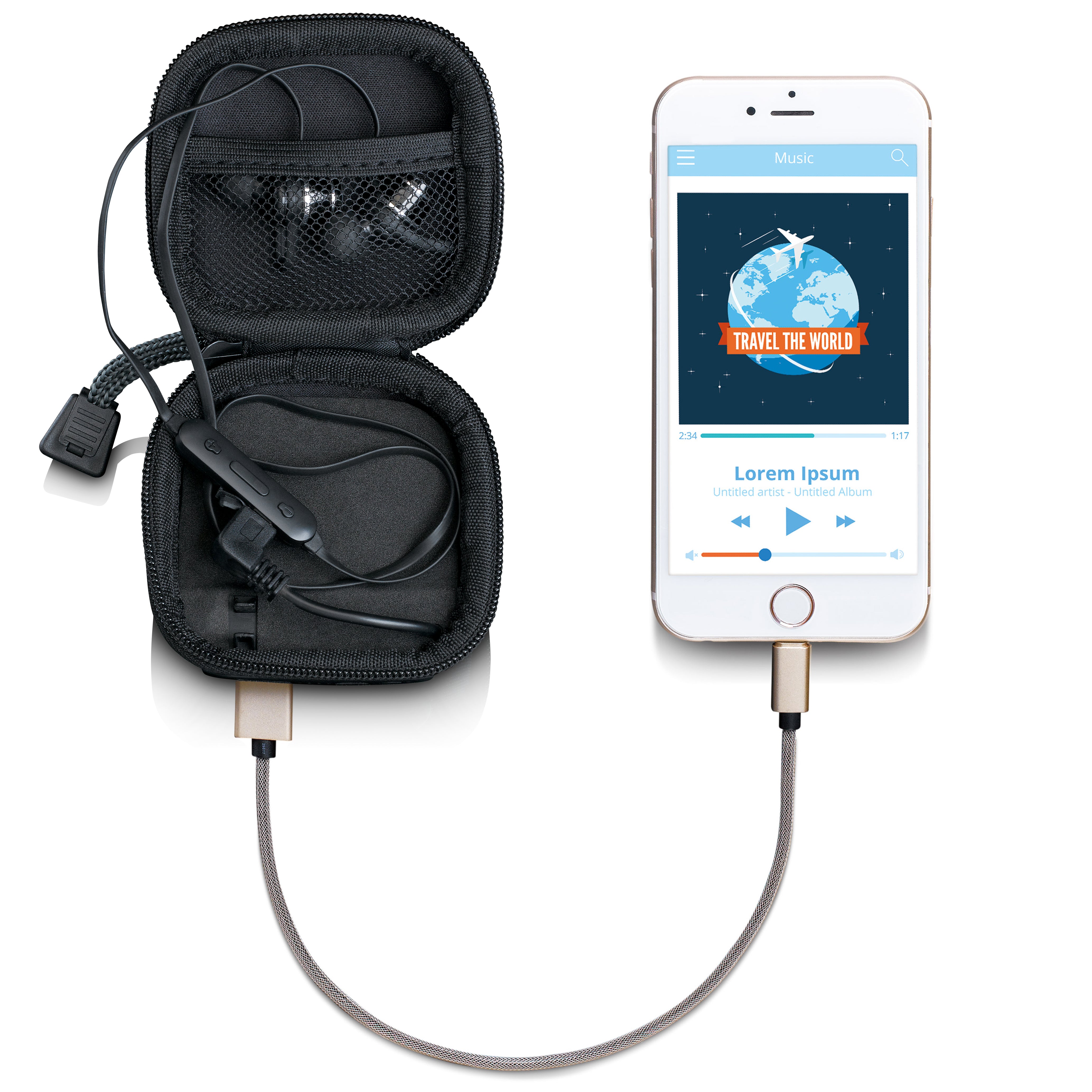 Tasche mit integrierter Powerbank Grau