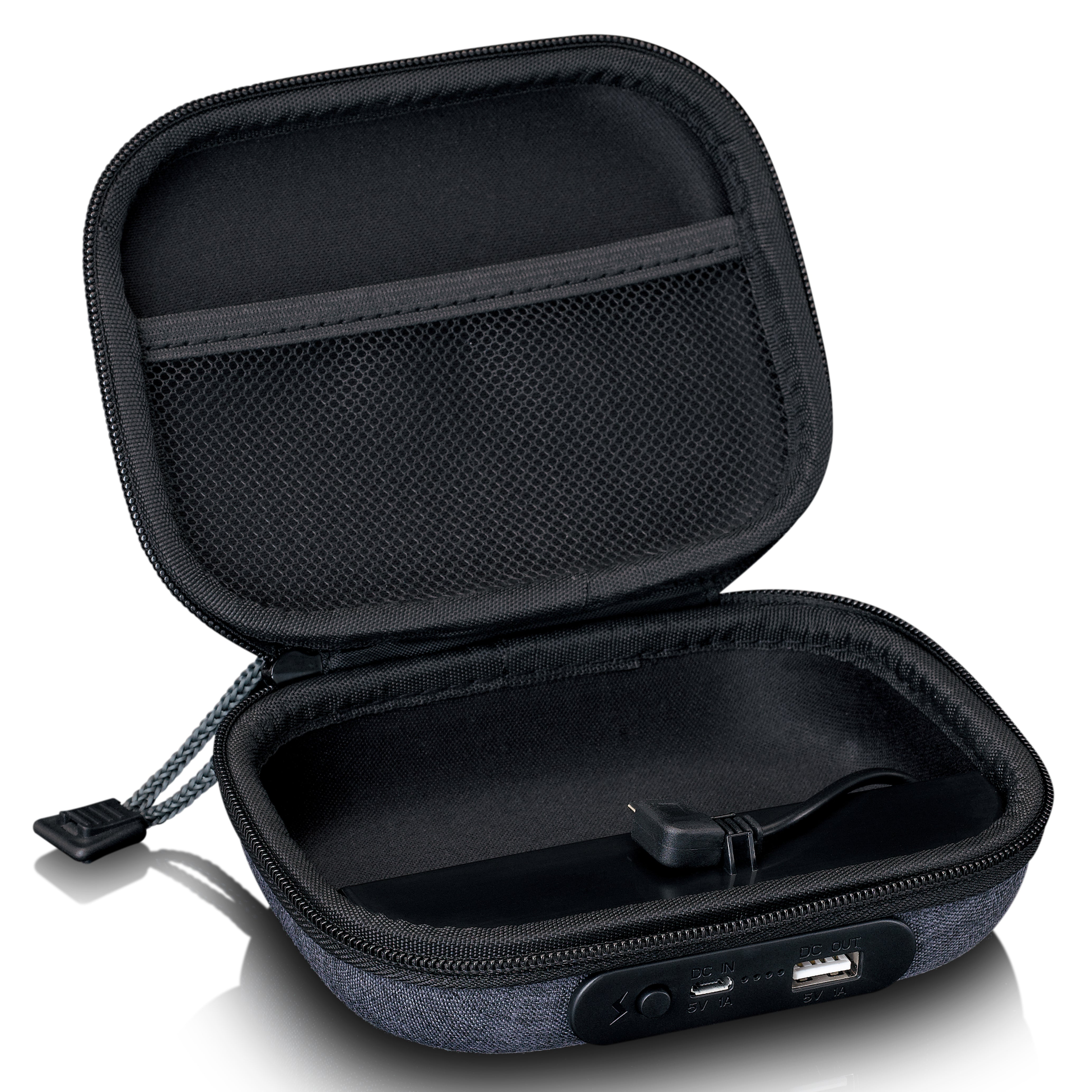 Tasche mit integrierter Powerbank Grau