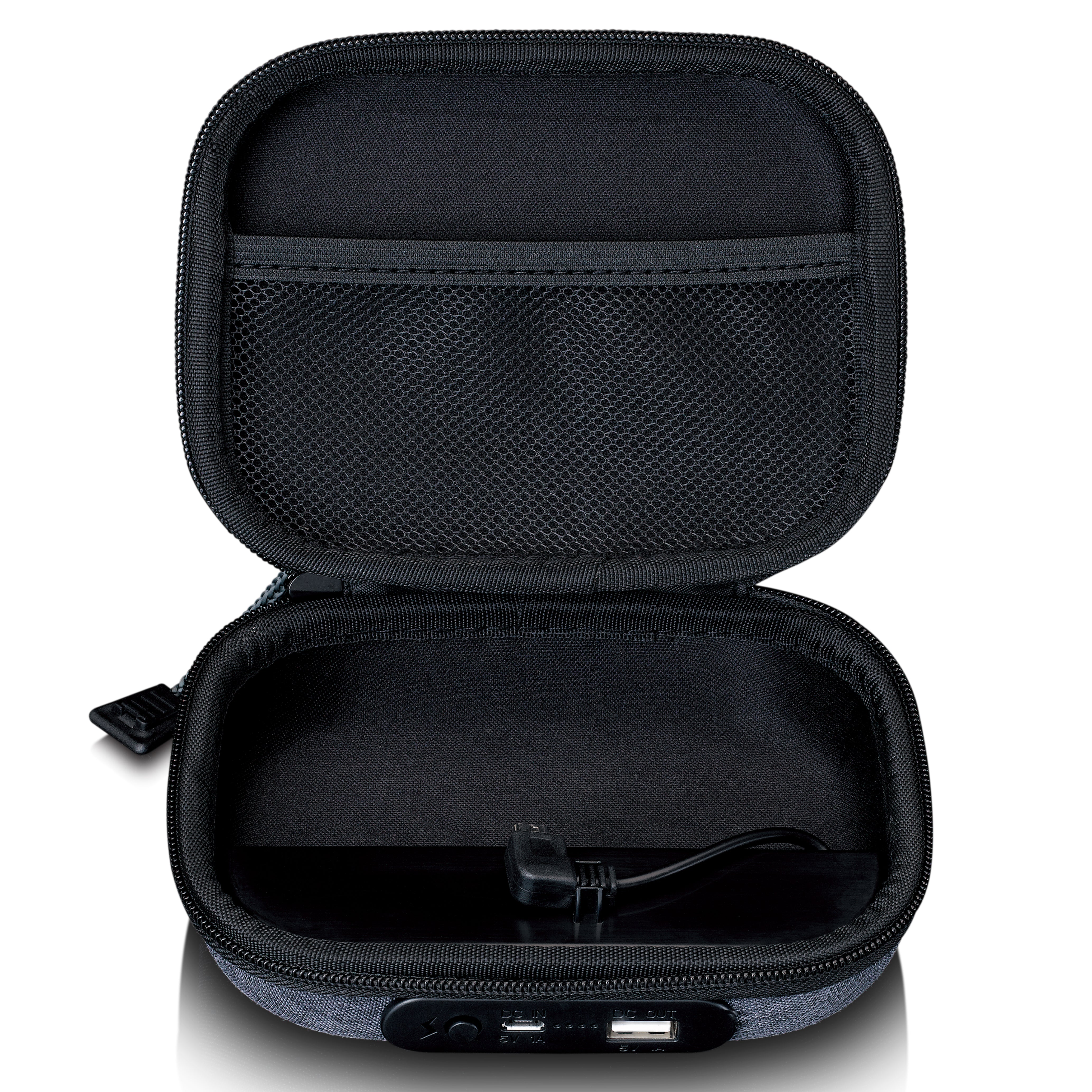 Tasche mit integrierter Powerbank Grau