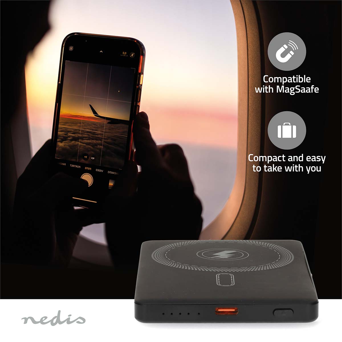 powerbank | 5000 mAh | kabelloses Laden | 1.67 / 2.22 / 3.0 A | Anzahl der Ausgänge: 1 | Ausgangsanschluss: 1x USB-C™ | Eingangsverbindung: 1x USB-C™ | PD3.0 20W | Lithium-Polymer