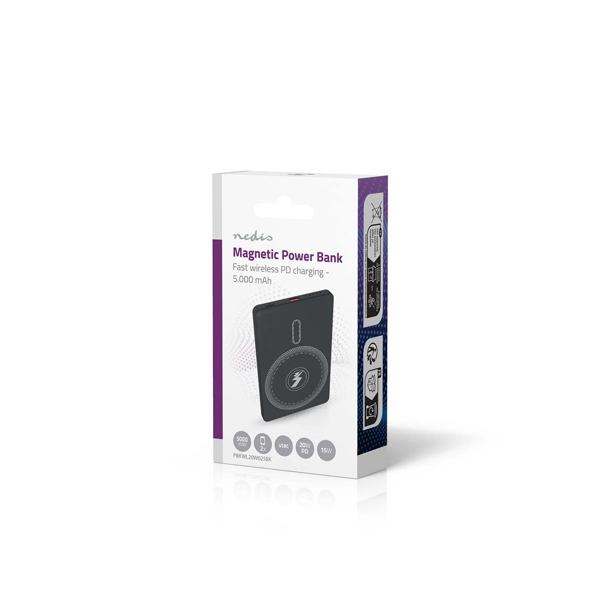 powerbank | 5000 mAh | kabelloses Laden | 1.67 / 2.22 / 3.0 A | Anzahl der Ausgänge: 1 | Ausgangsanschluss: 1x USB-C™ | Eingangsverbindung: 1x USB-C™ | PD3.0 20W | Lithium-Polymer