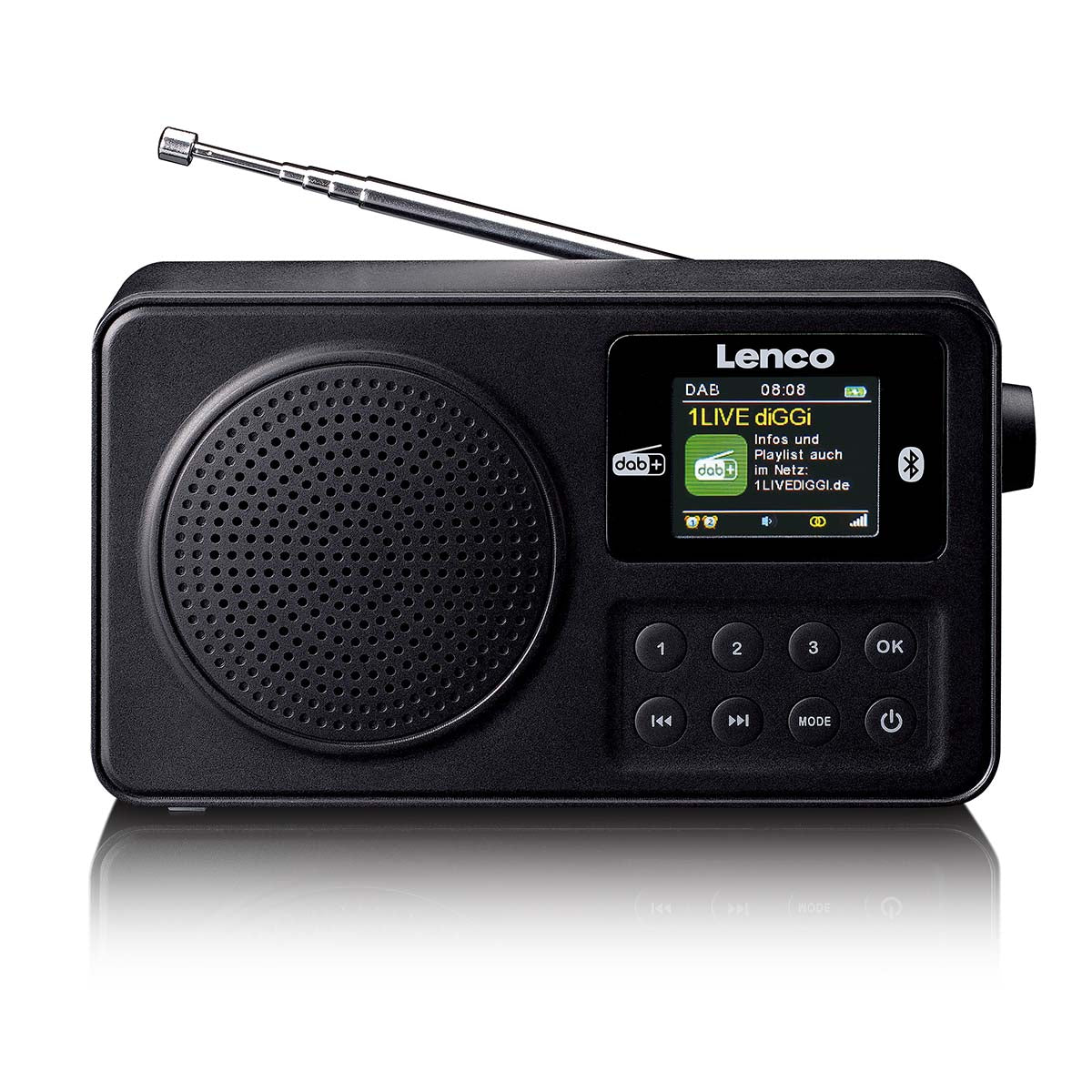 Tragbares DAB+/FM-Radio mit Bluetooth Schwarz