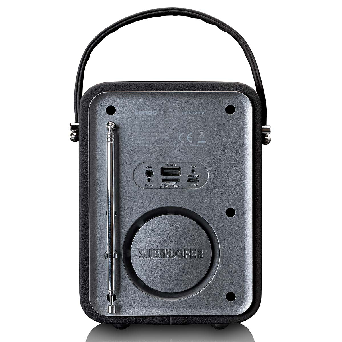 Tragbares DAB+ FM Radio mit Bluetooth® und AUX-Eingang, wiederaufladbare Batterie Schwarz