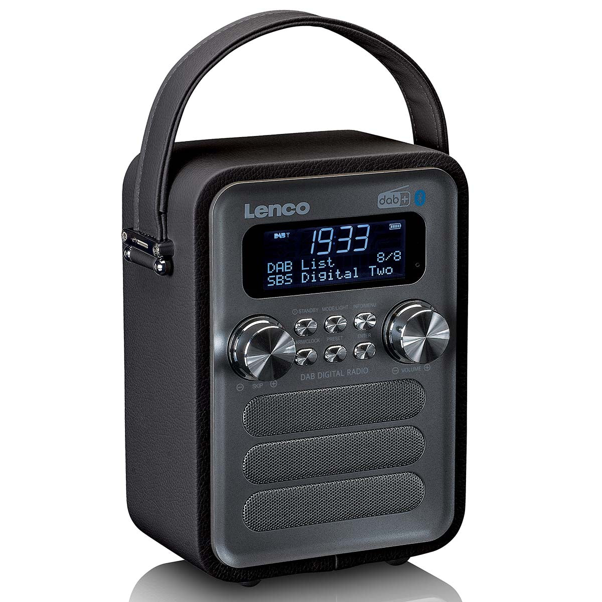 Tragbares DAB+ FM Radio mit Bluetooth® und AUX-Eingang, wiederaufladbare Batterie Schwarz