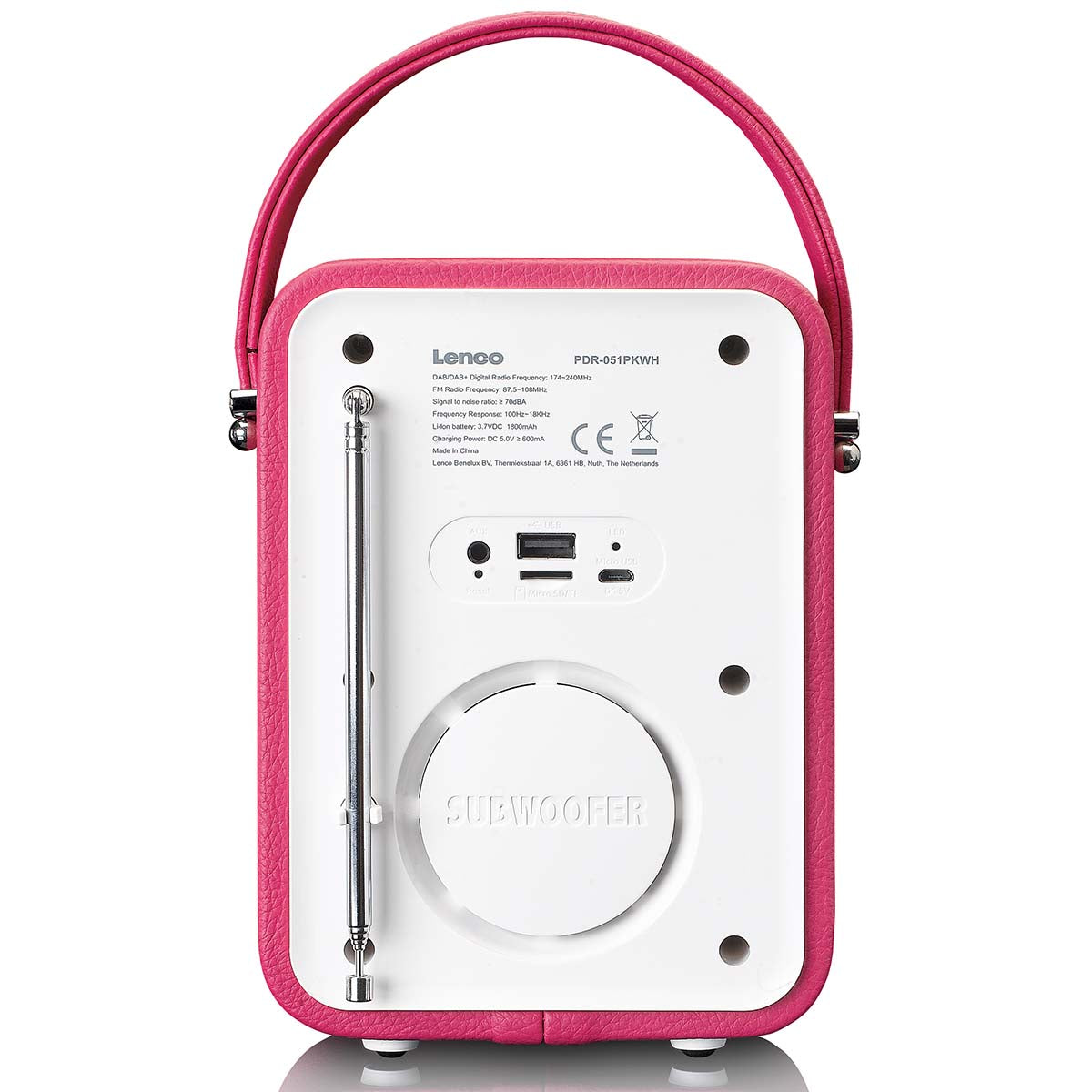 Tragbares DAB+ FM Radio mit Bluetooth® und AUX-Eingang, wiederaufladbare Batterie Weiß