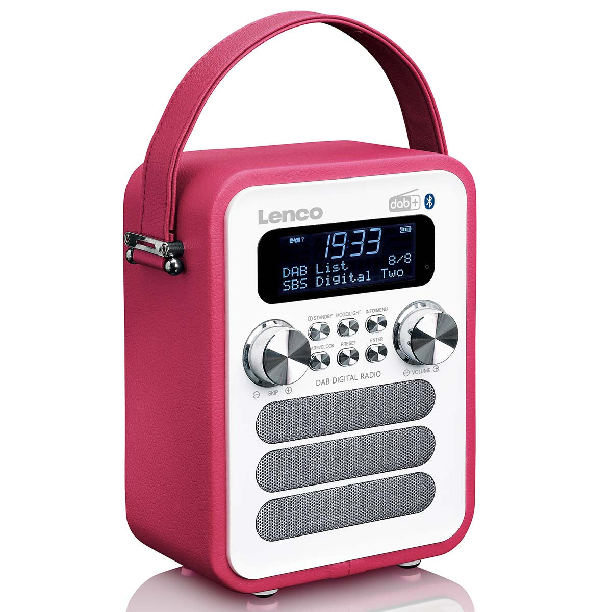 Tragbares DAB+ FM Radio mit Bluetooth® und AUX-Eingang, wiederaufladbare Batterie Weiß