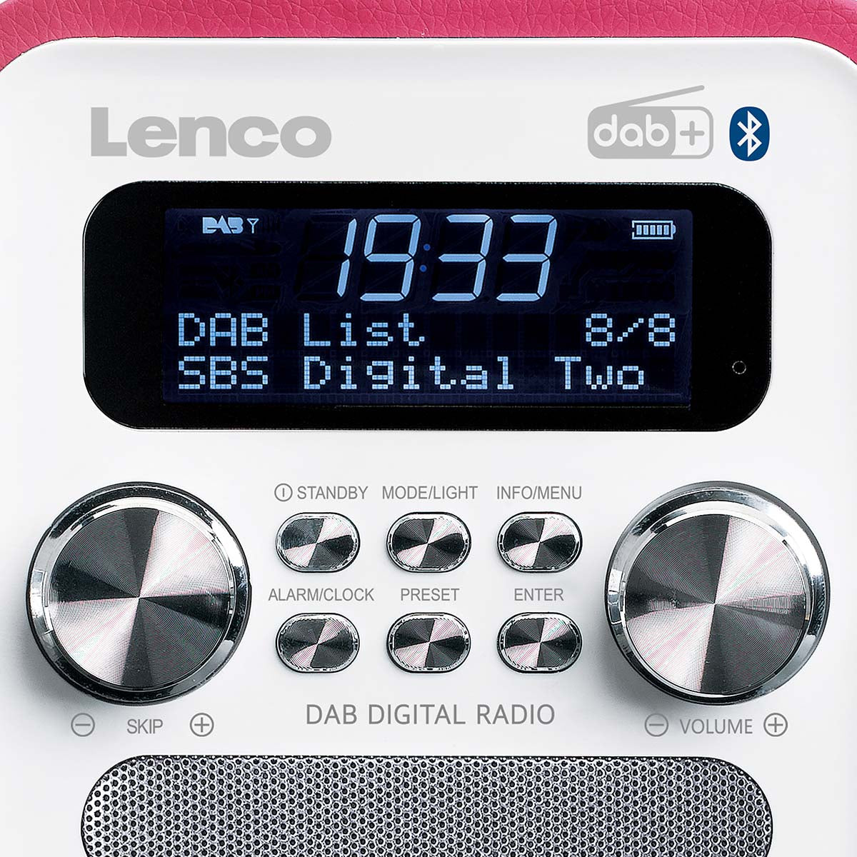 Tragbares DAB+ FM Radio mit Bluetooth® und AUX-Eingang, wiederaufladbare Batterie Weiß