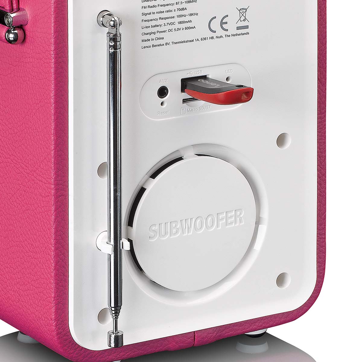 Tragbares DAB+ FM Radio mit Bluetooth® und AUX-Eingang, wiederaufladbare Batterie Weiß