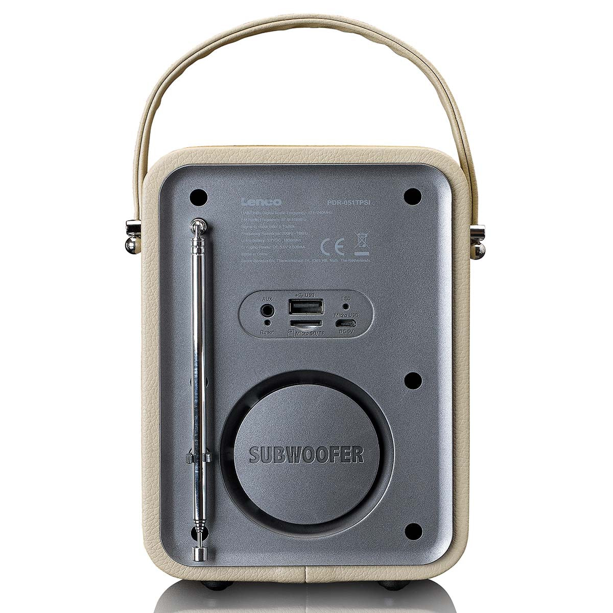 Tragbares DAB+ FM Radio mit Bluetooth® und AUX-Eingang, wiederaufladbare Batterie Taupe