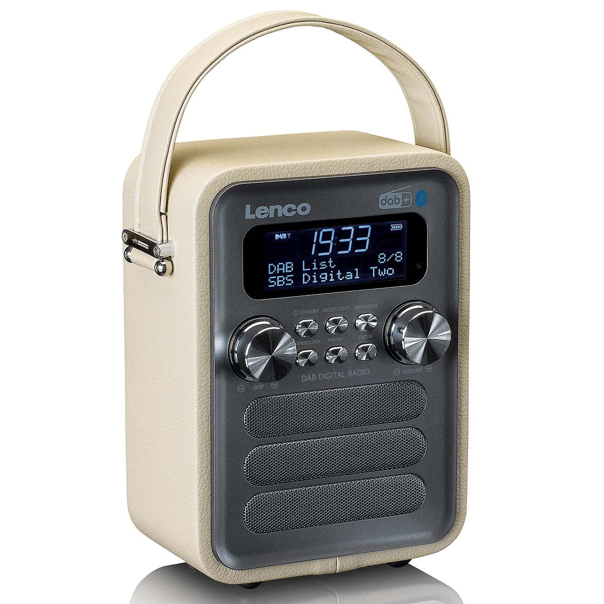 Tragbares DAB+ FM Radio mit Bluetooth® und AUX-Eingang, wiederaufladbare Batterie Taupe