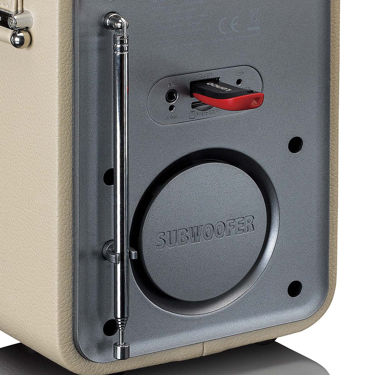 Tragbares DAB+ FM Radio mit Bluetooth® und AUX-Eingang, wiederaufladbare Batterie Taupe