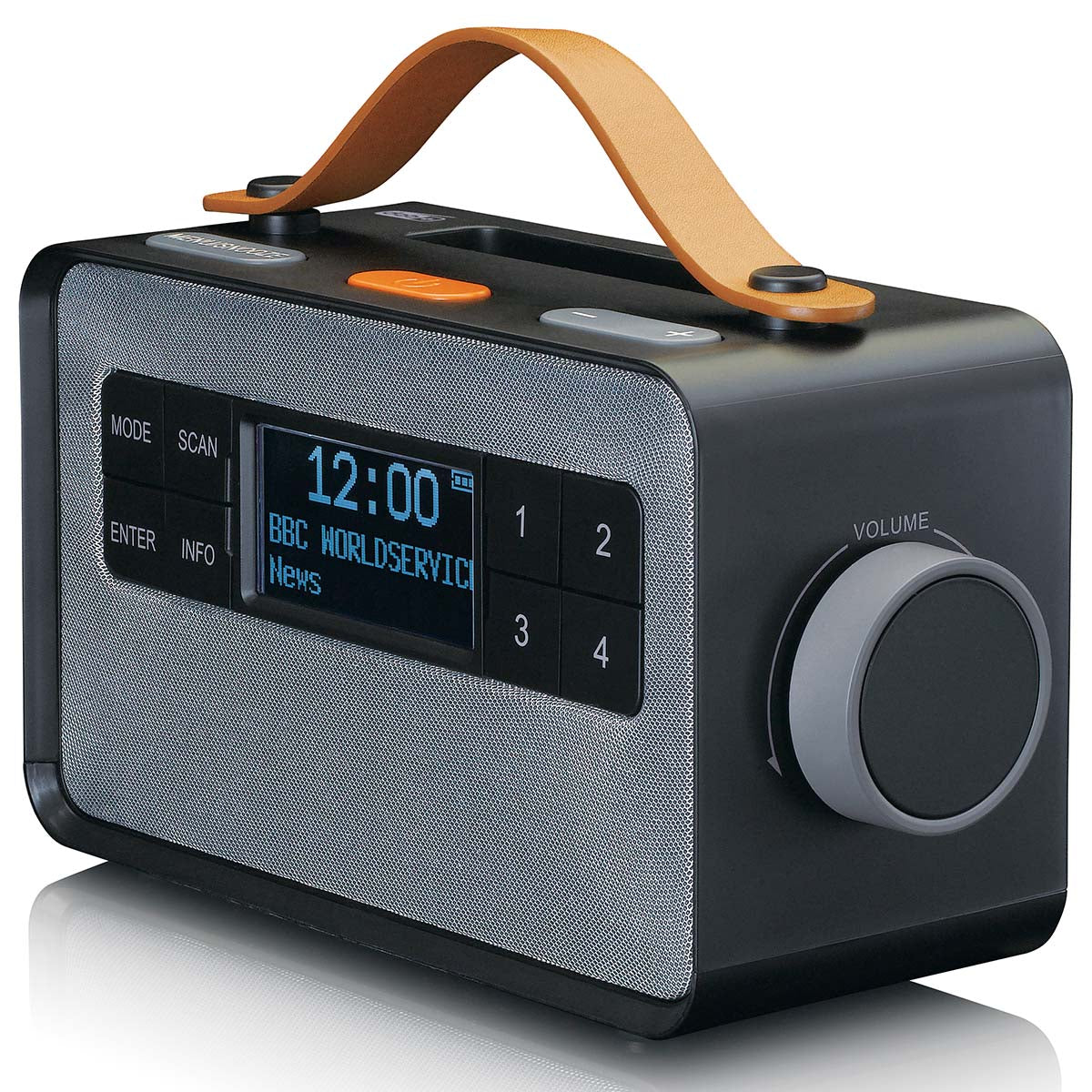 Tragbares FM/DAB+ Radio mit großen Tasten und "Easy Mode"-Funktion Schwarz