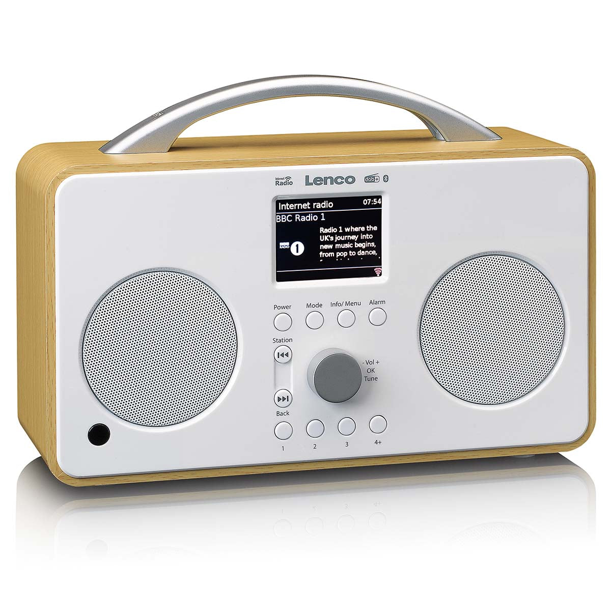 Internet-DAB+/FM-Radio mit Bluetooth®-Fernbedienung und wiederaufladbarem Akku Weiß