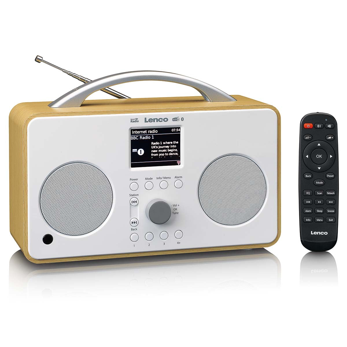 Internet-DAB+/FM-Radio mit Bluetooth®-Fernbedienung und wiederaufladbarem Akku Weiß