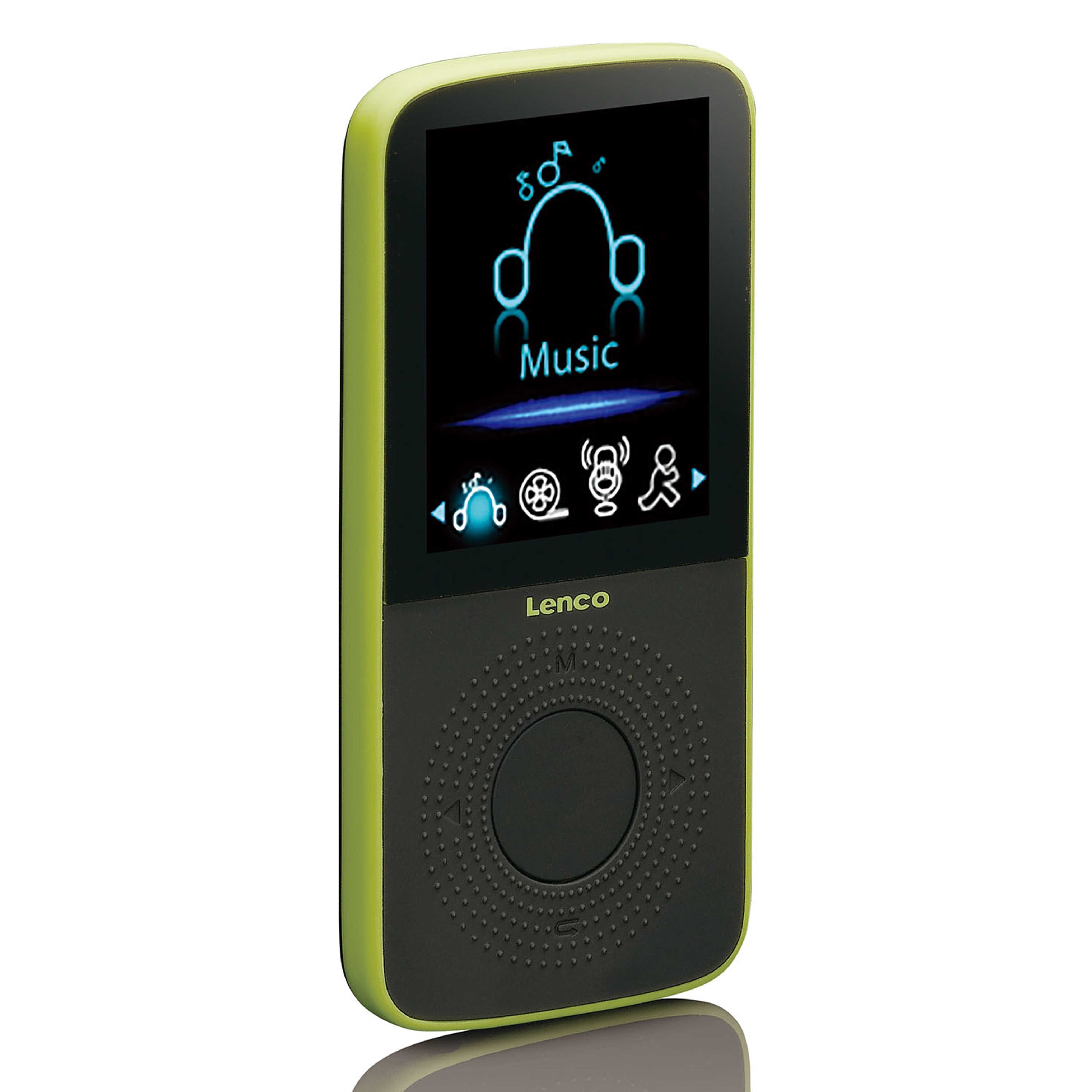 Sport MP3/4 Player mit Schrittzähler Sport-Ohrstöpsel und Sport-Armband Lime