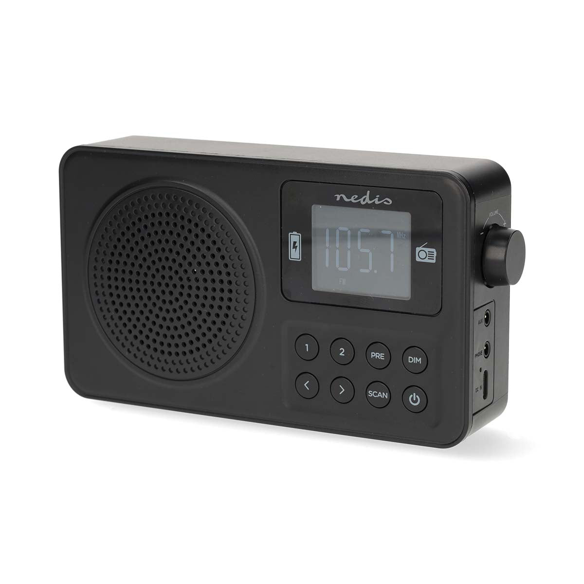 FM-Radio | Tragbare Ausführung | FM | Akkubetrieben / Stromversorgung über USB | Digital | 2 W | Monitorgröße: 1.77 " | Scharz-weiß Monitor | Bluetooth® | Kopfhörerausgang | Wecker | Schwarz