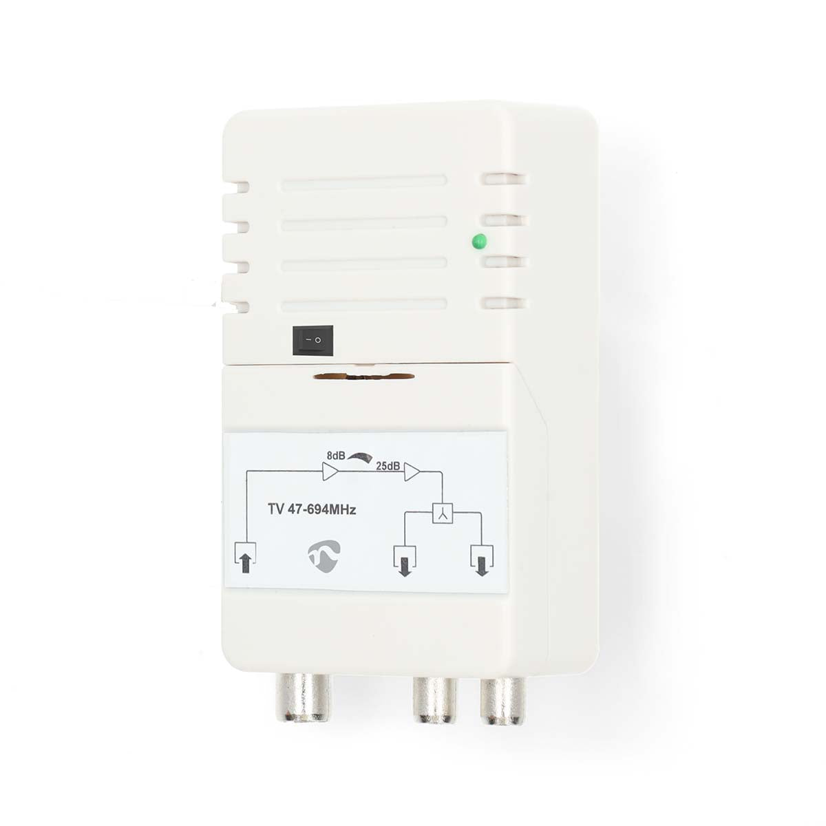 CATV-Verstärker | Verstärkung dBi (bei Antennenkabel): 25 dB | 47 - 694 MHz | Anzahl der Ausgänge: 2 | Verstärkungsregelung | Weiss
