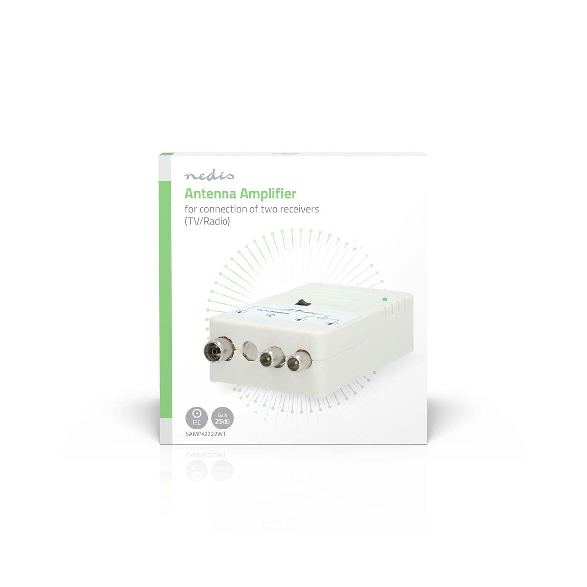 CATV-Verstärker | Verstärkung dBi (bei Antennenkabel): 25 dB | 47 - 694 MHz | Anzahl der Ausgänge: 2 | Verstärkungsregelung | Weiss
