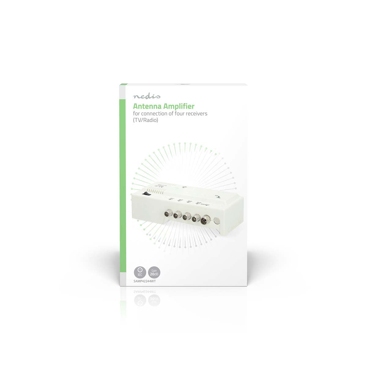 CATV-Verstärker | Verstärkung dBi (bei Antennenkabel): 20 dB | 47 - 694 MHz | Anzahl der Ausgänge: 4 | Verstärkungsregelung | Weiss